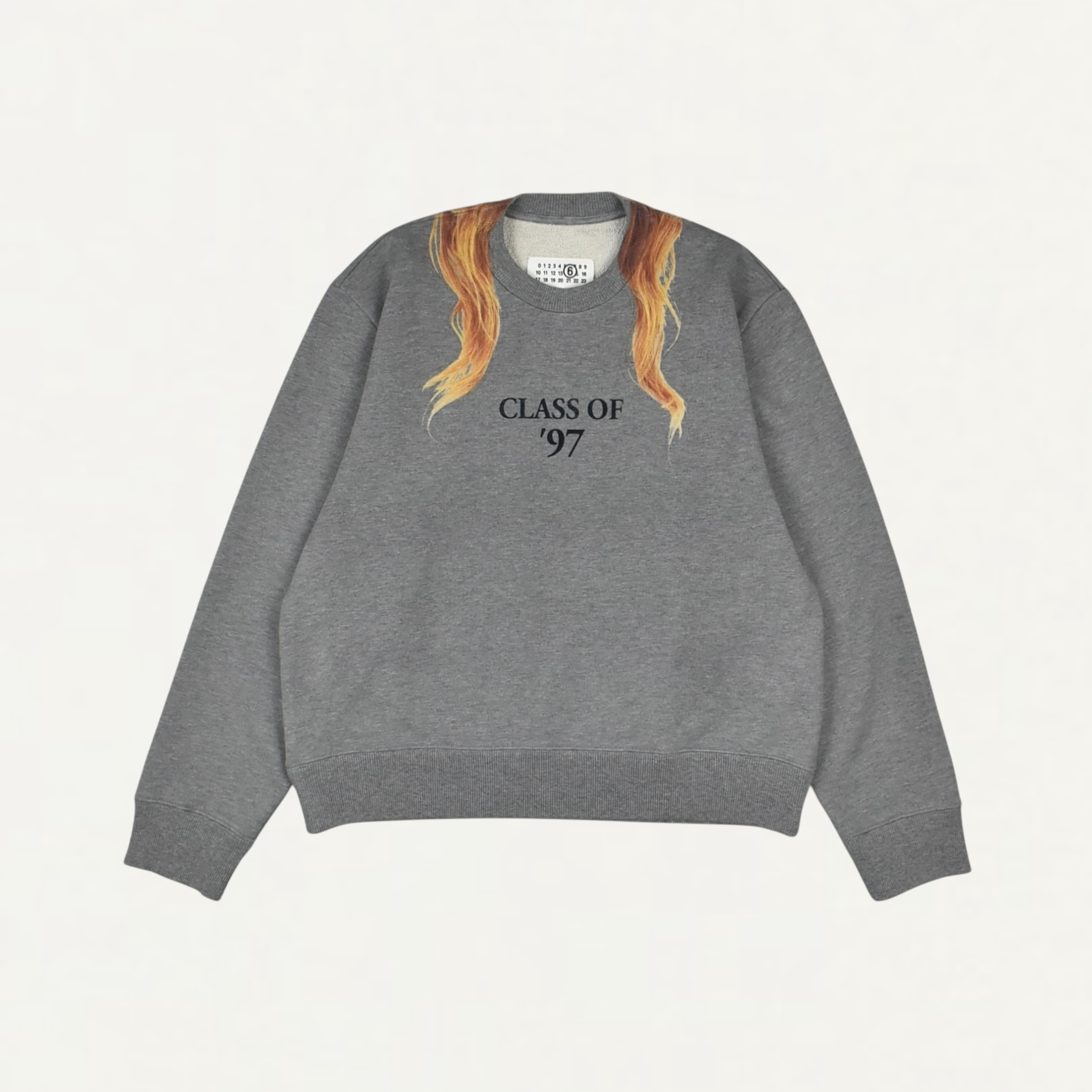 MM6 MAISON MARGIELA UNBRUSHED SWEATSHIRT WITH PRINT Grey Melange[S52GU0254]