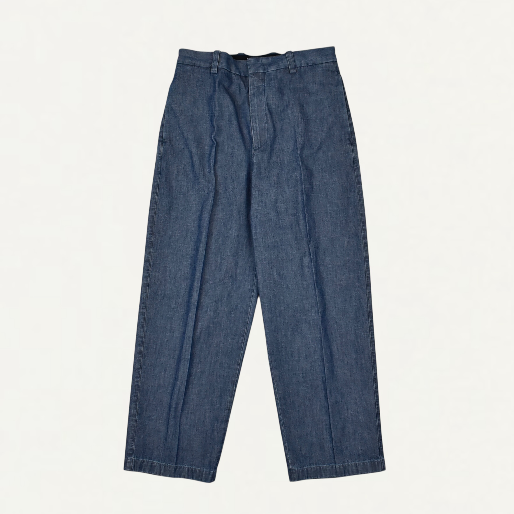 JIL SANDER Cotton Chambray Tapered Trousers Indigo[J22KA0345]