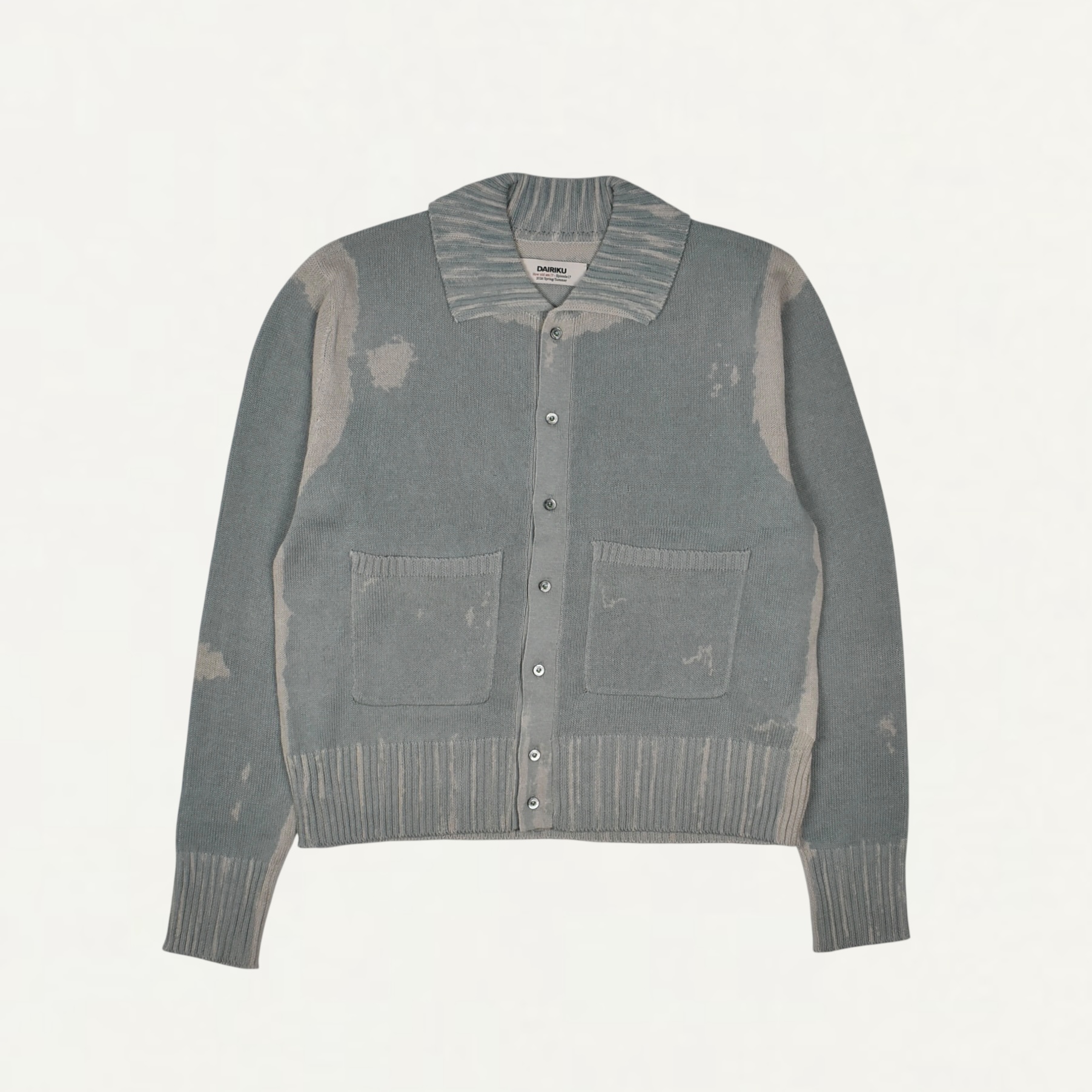 DAIRIKU Flower Button Printed Knit Cardigan Aqua[26SS KNT6]