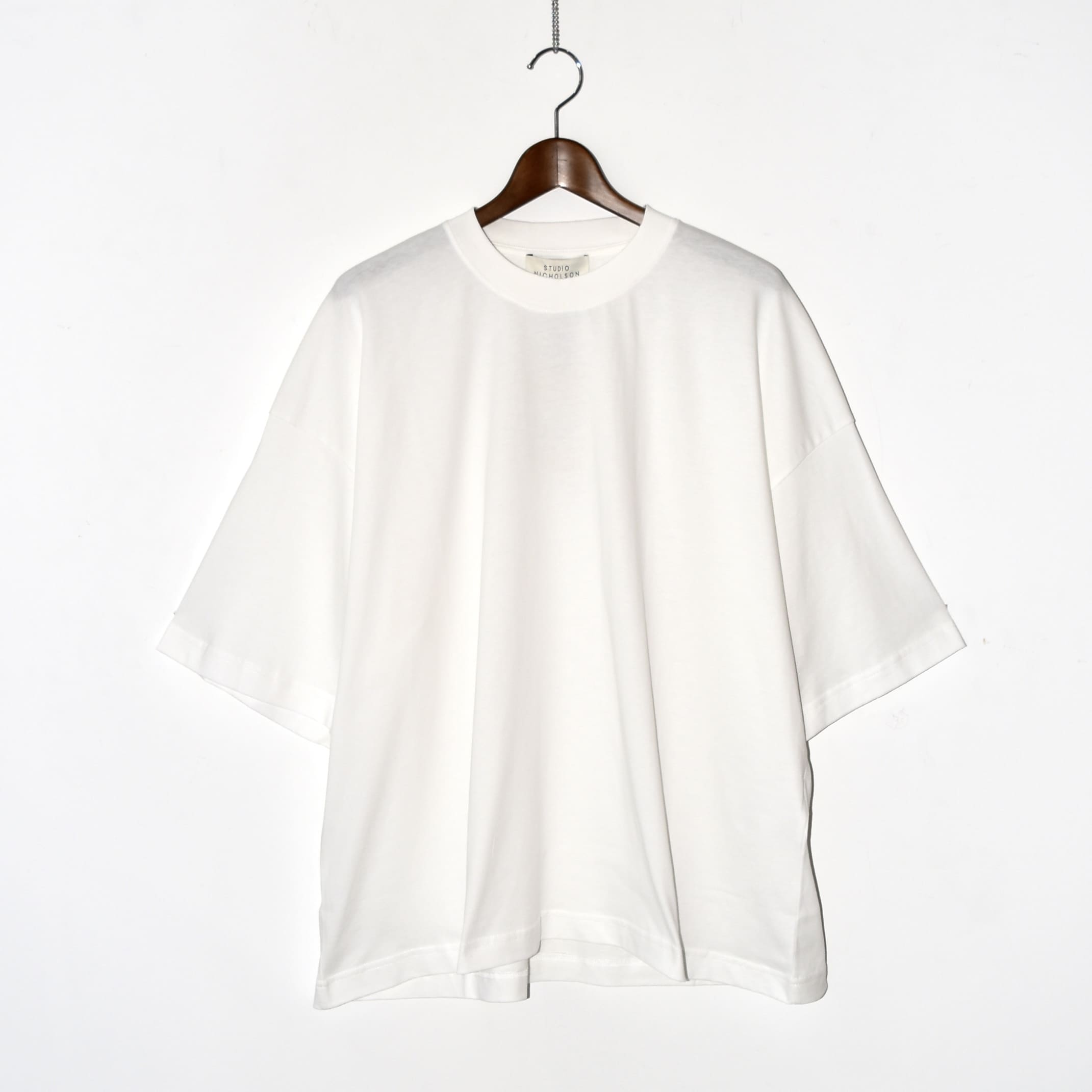 STUDIO NICHOLSON BRANDED SHORT SLEEVE T-SHIRTS OFF WHITE[PIU SNM-1327]