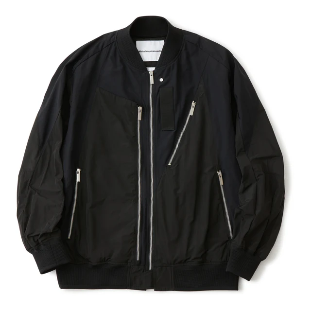White Mountaineering ASYMMETRY FLIGHT JACKET BLACK[WM2571201]