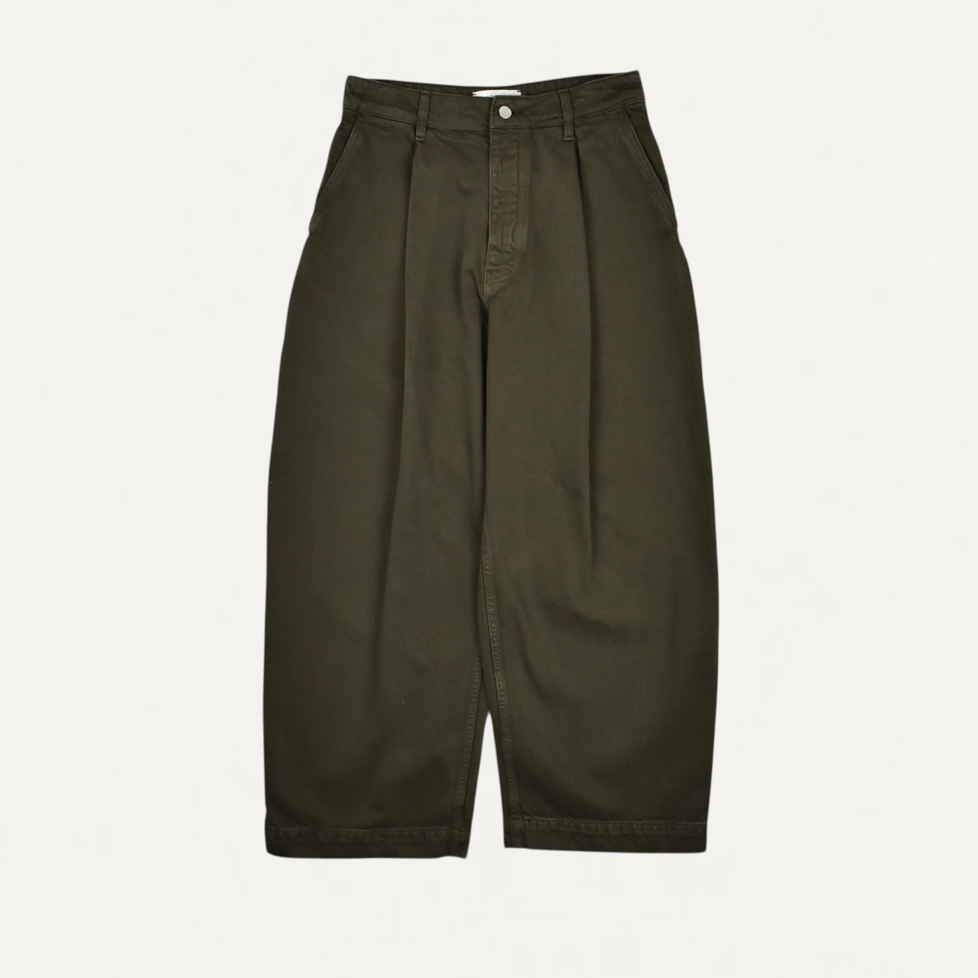 STUDIO NICHOLSON GARMENT DYE DENIM PLEATED CARPENTER PANT PEAT[BRIDGES SNM-1245]