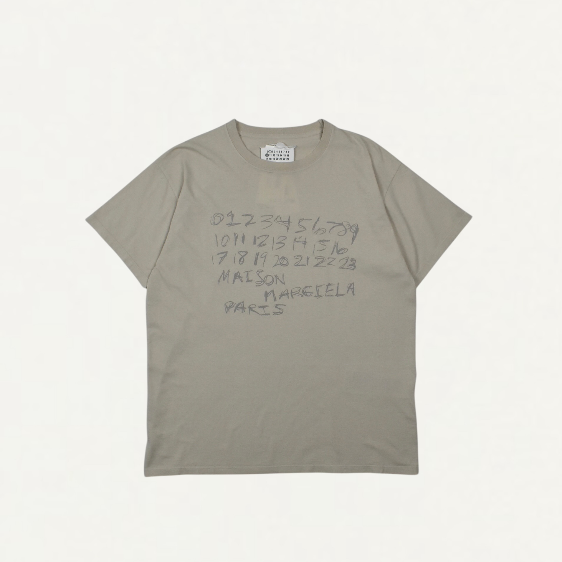 Maison Margiela Numerical cotton T-shirt Sand[S51GC0544]