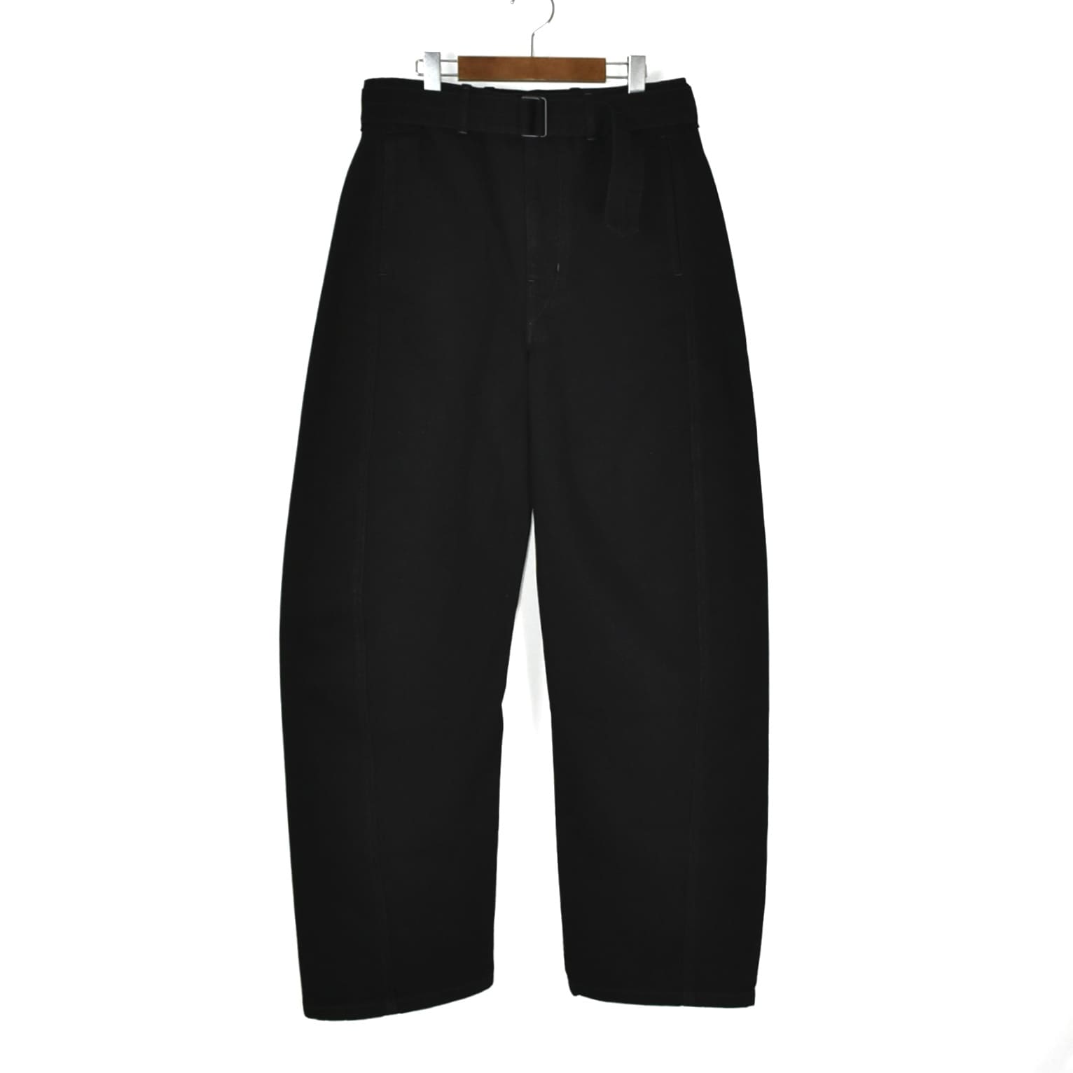 LEMAIRE TWISTED BELTED PANTS HEAVY BLACK DENIM[PA326 LD1031]