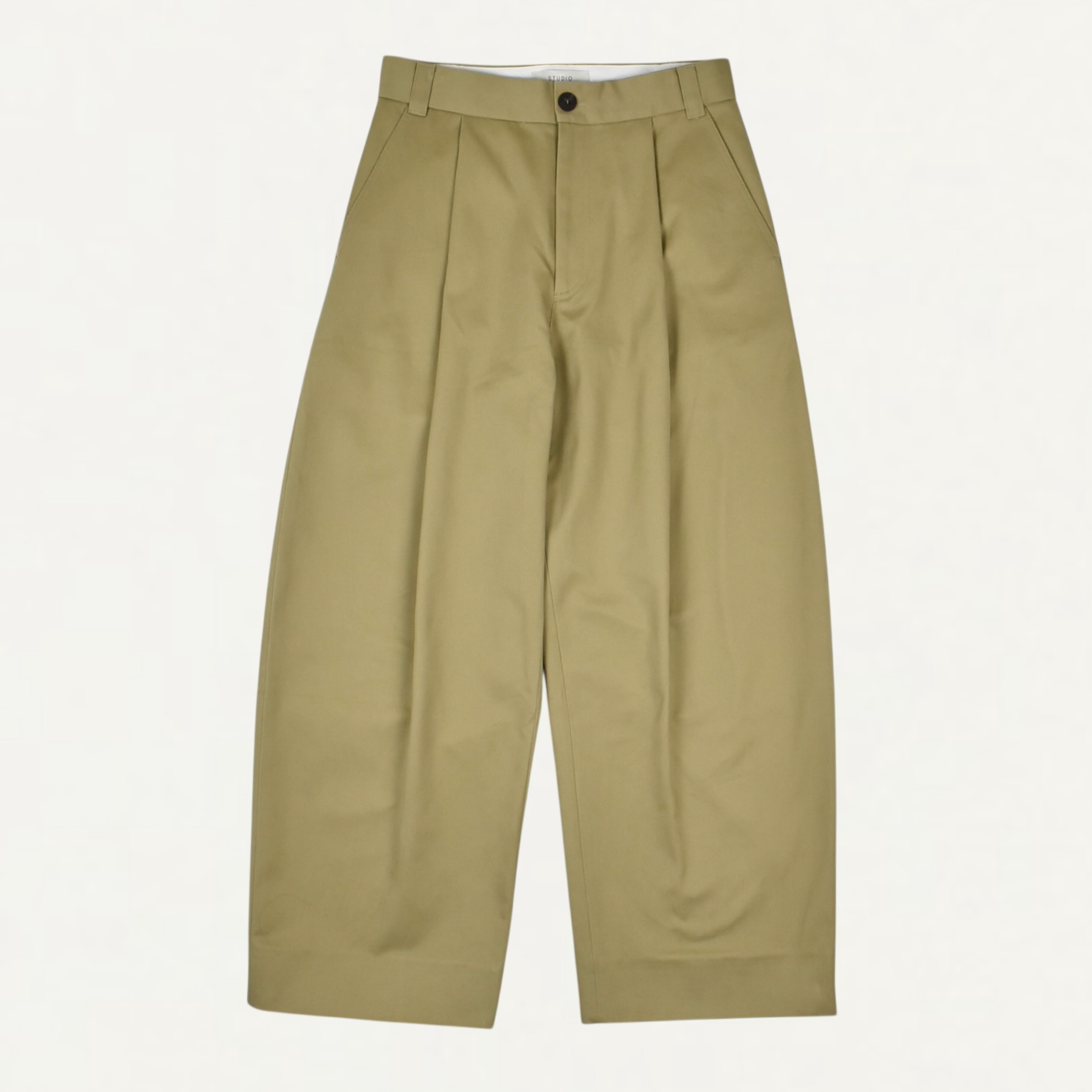 STUDIO NICHOLSON DEEP PLEAT VOLUME PANTS TAN[SORTE SNM-1248]