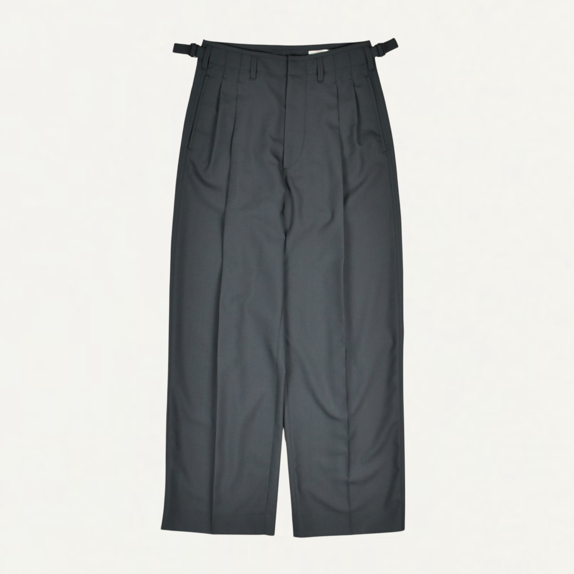 LEMAIRE PLEATED TAILORED PANTS IN TROPICAL POLYWOOL CARBON[PA1294 LF414]