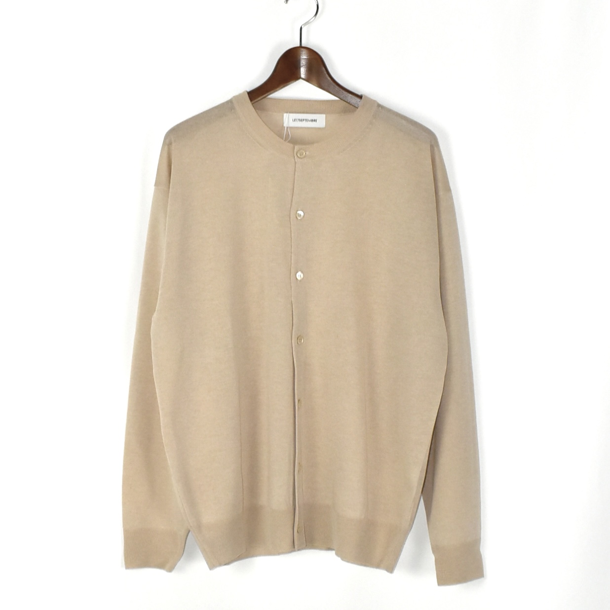 LE17SEPTEMBRE HOMME SHEER CREWNECK CARDIGAN BEIGE[LH2511KN006EBE]