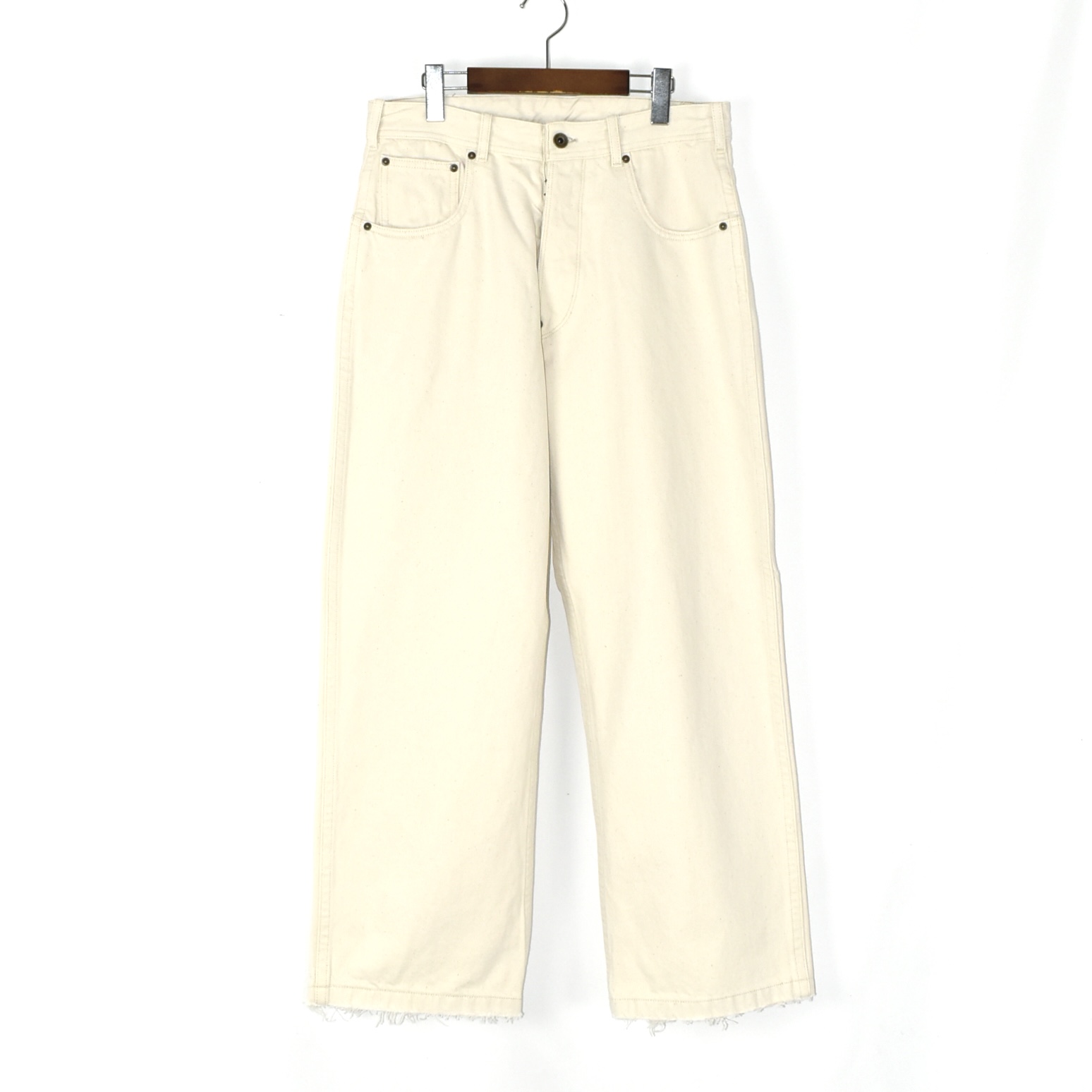 Maison Margiela Ecru cotton canvas PANTS 5 POCKETS[S50LA0235]