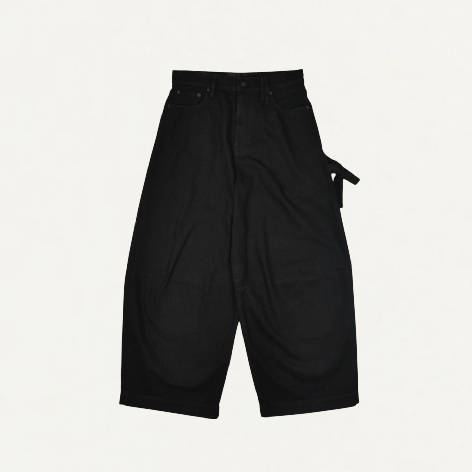 Simone Rocha CROPPED WIDE LEG PUDDLE BOW LOOP JEANS BLACK[4202C 1308]