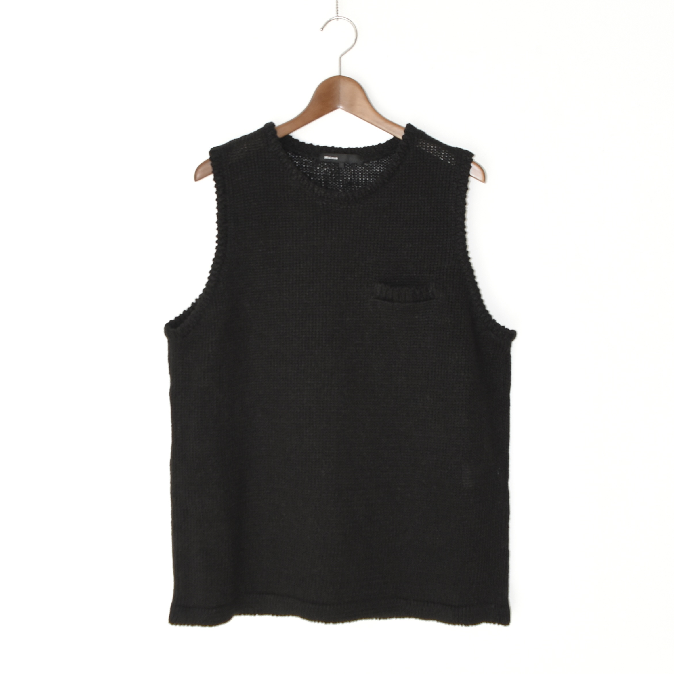 08sircus Linen low gauge knit tank top Black[S25SS-KN02]