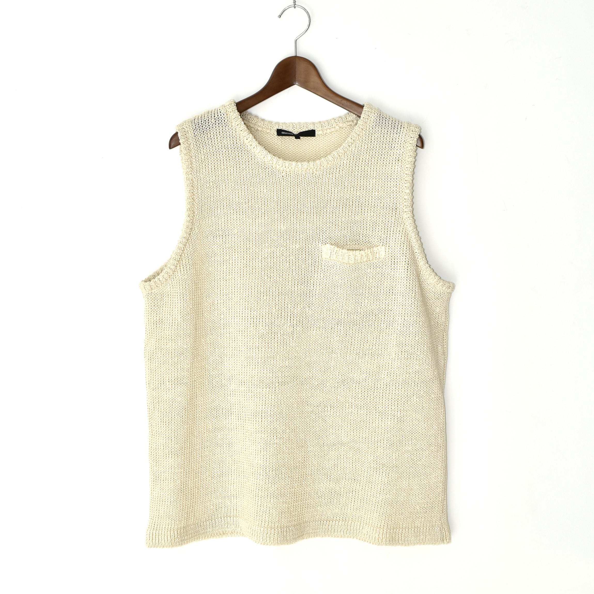 08sircus Linen low gauge knit tank top Ecru[S25SS-KN02]