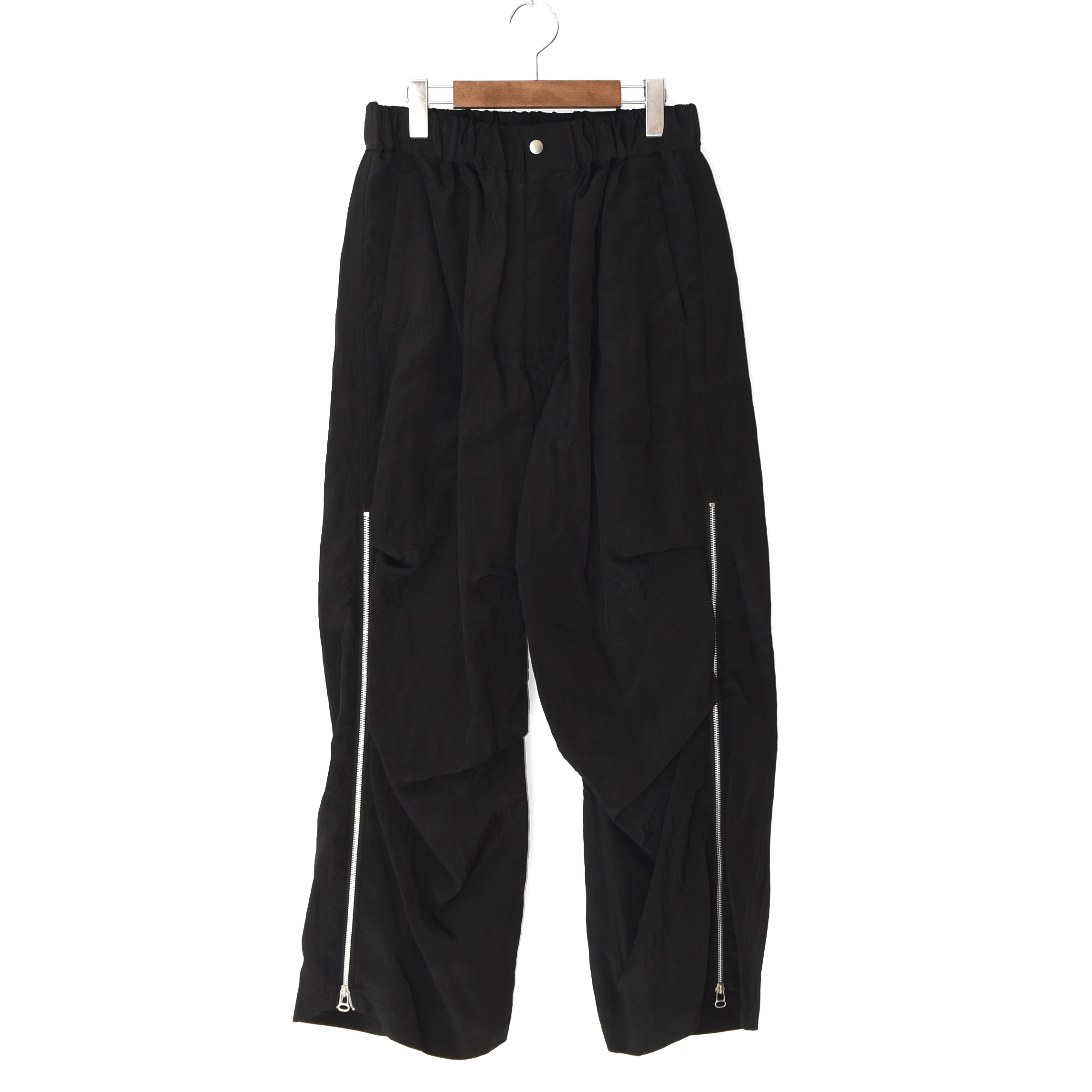 08sircus Viscose washer parachute zip pants Black[S25SS-PT07]