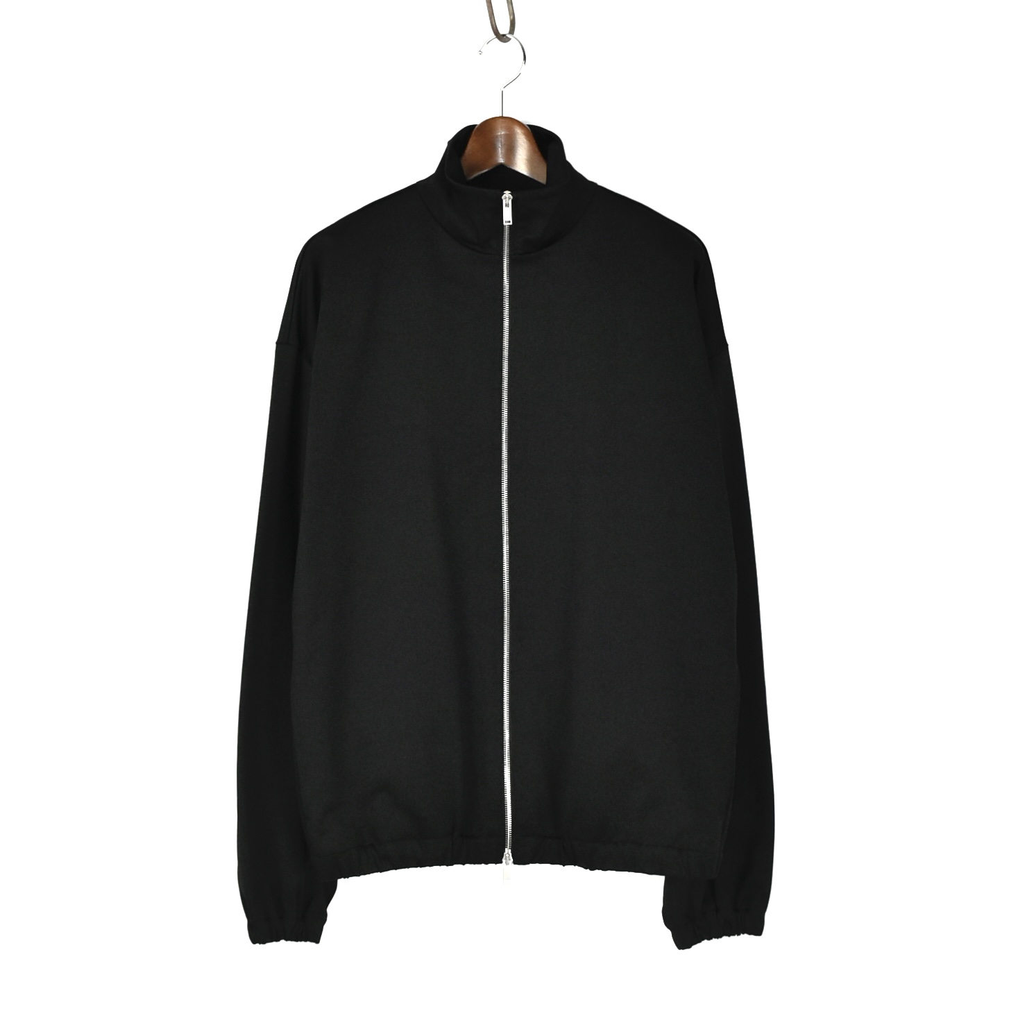 JIL SANDER TECNICAL SHINY COTTON JERSEY SWEATSHIRT W/ZIP BLACK[J22HG0105]