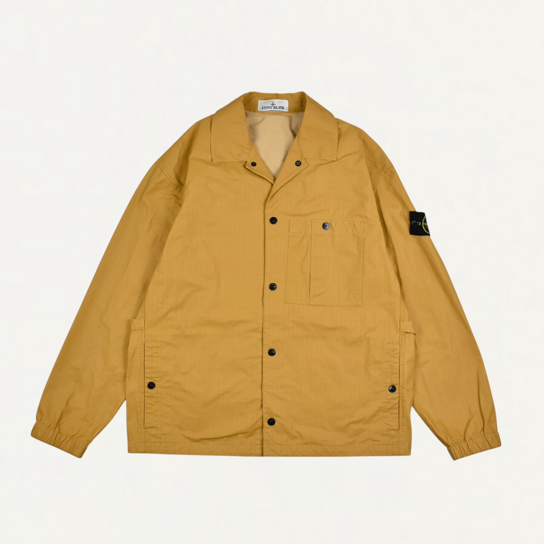 STONE ISLAND 1200018 DOUBLE-COATED COTTON RIPSTOP Comfort-fit overshirt with pockets Mustard[L1S151200018S0299V0034]