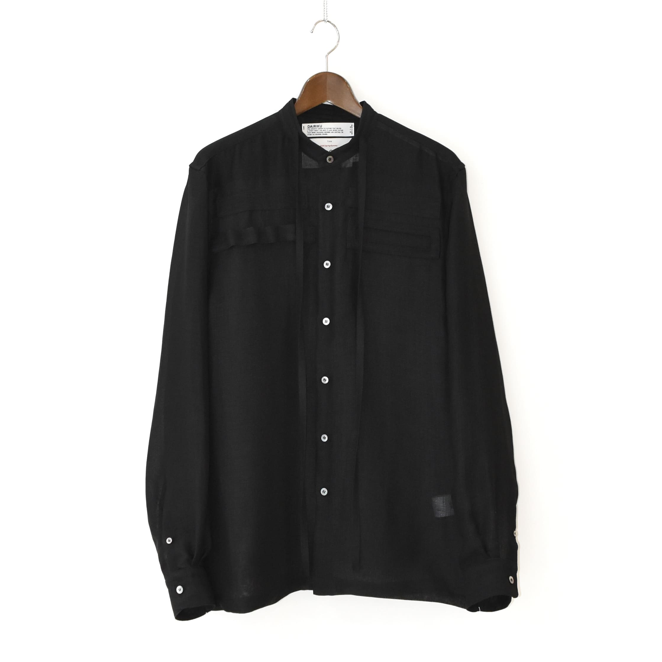 DAIRIKU "Astronaut" Linen Tie Shirt Black[25SS SHT6]