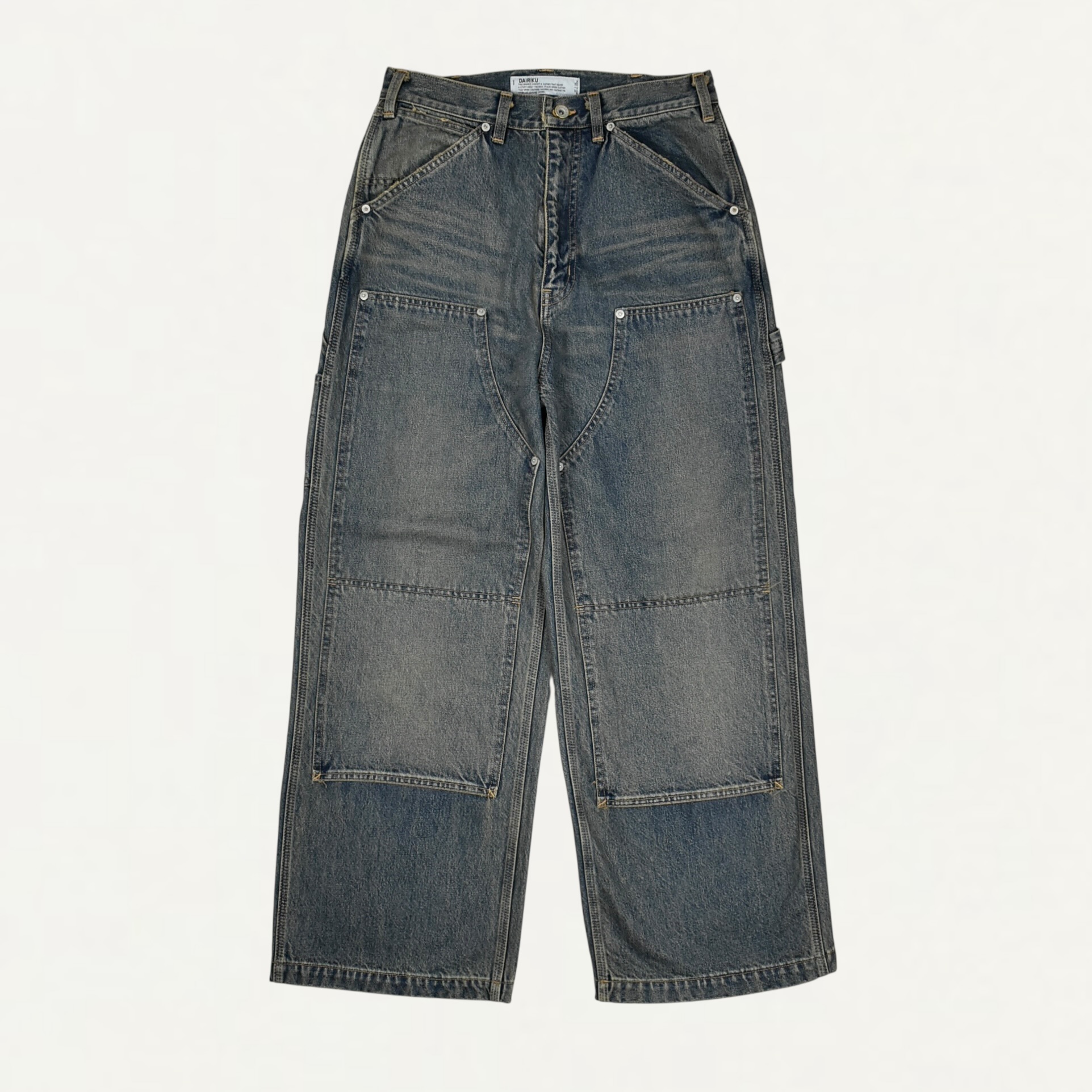 DAIRIKU Vintage Washed Painter Denim Wide Pants Indigo[26SS D17]