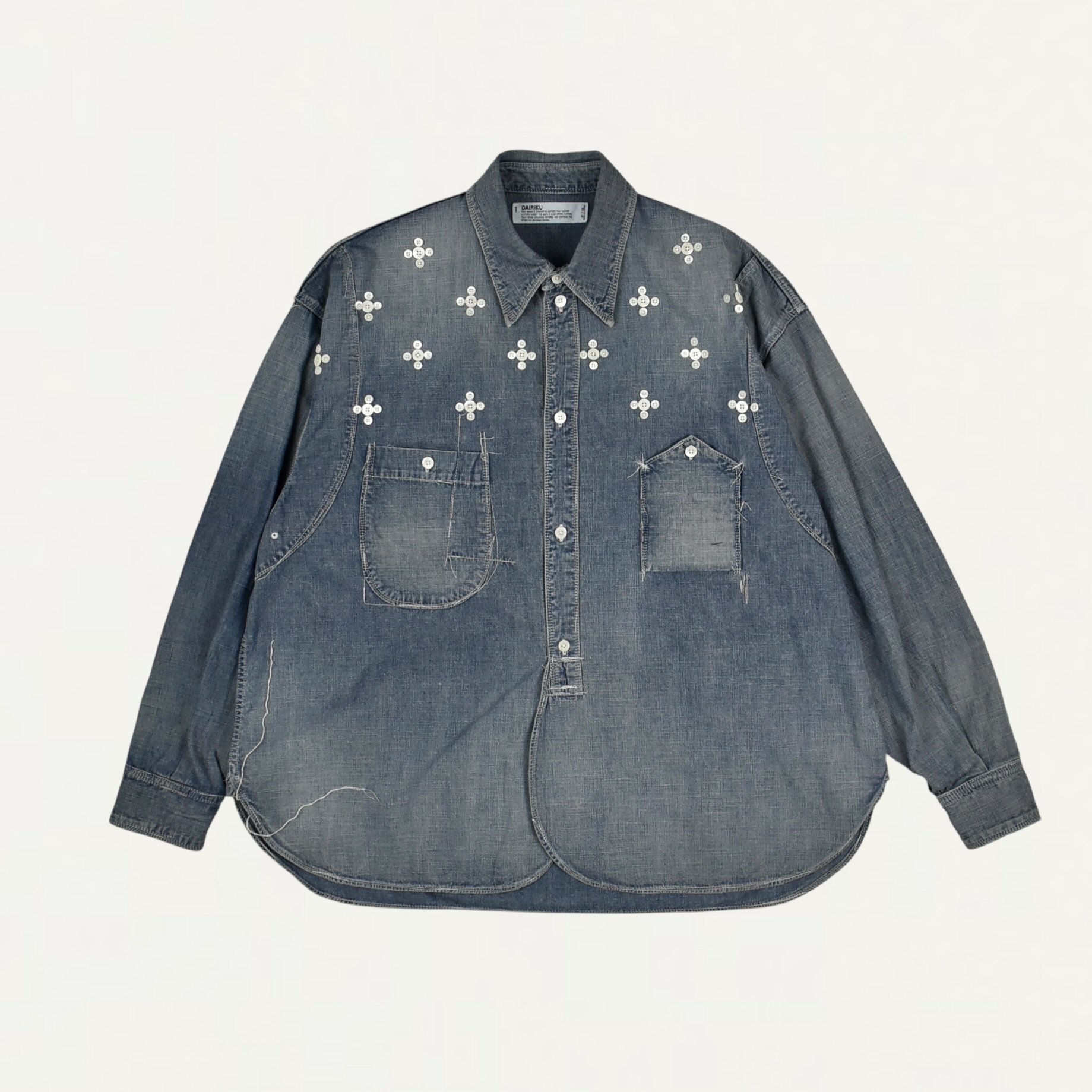 DAIRIKU BenjaminButton 8-Oz Denim Work Shirt Indigo[26SS D4]