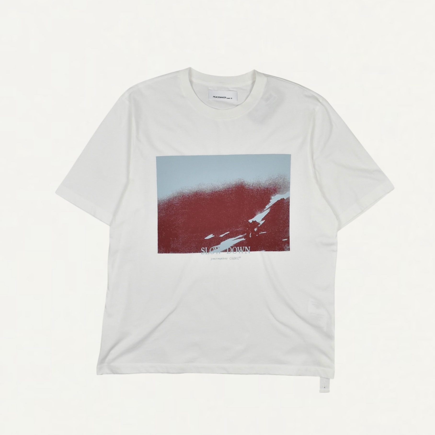 OAMC Peacemaker Regular Tee Slow Down Print White[PCM3OT01CJE001001]