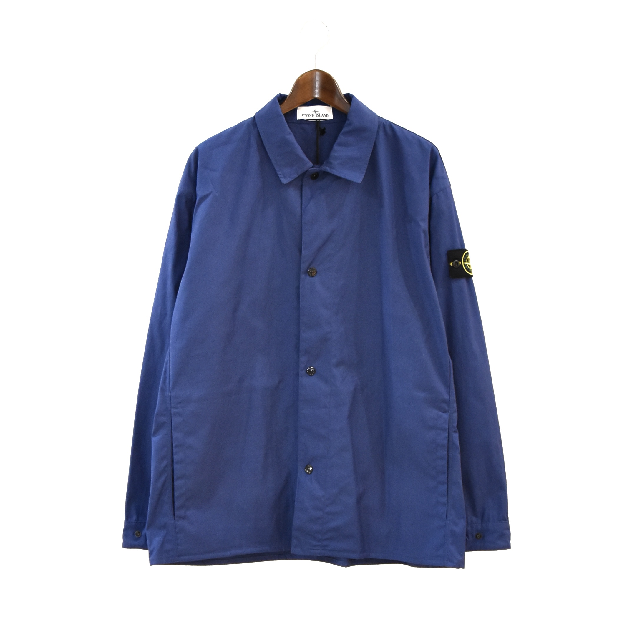 STONE ISLAND Comfort fit overshirt with hand pockets and snap fastening Marine Blue[K1S151200013]