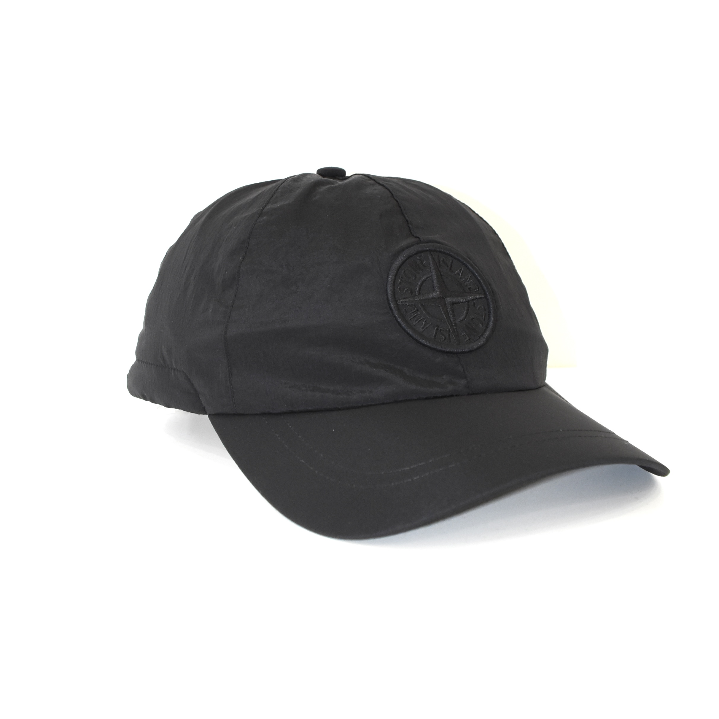 STONE ISLAND 6-panel cap with logo and adjustable drawstring Black[K1S159100995]