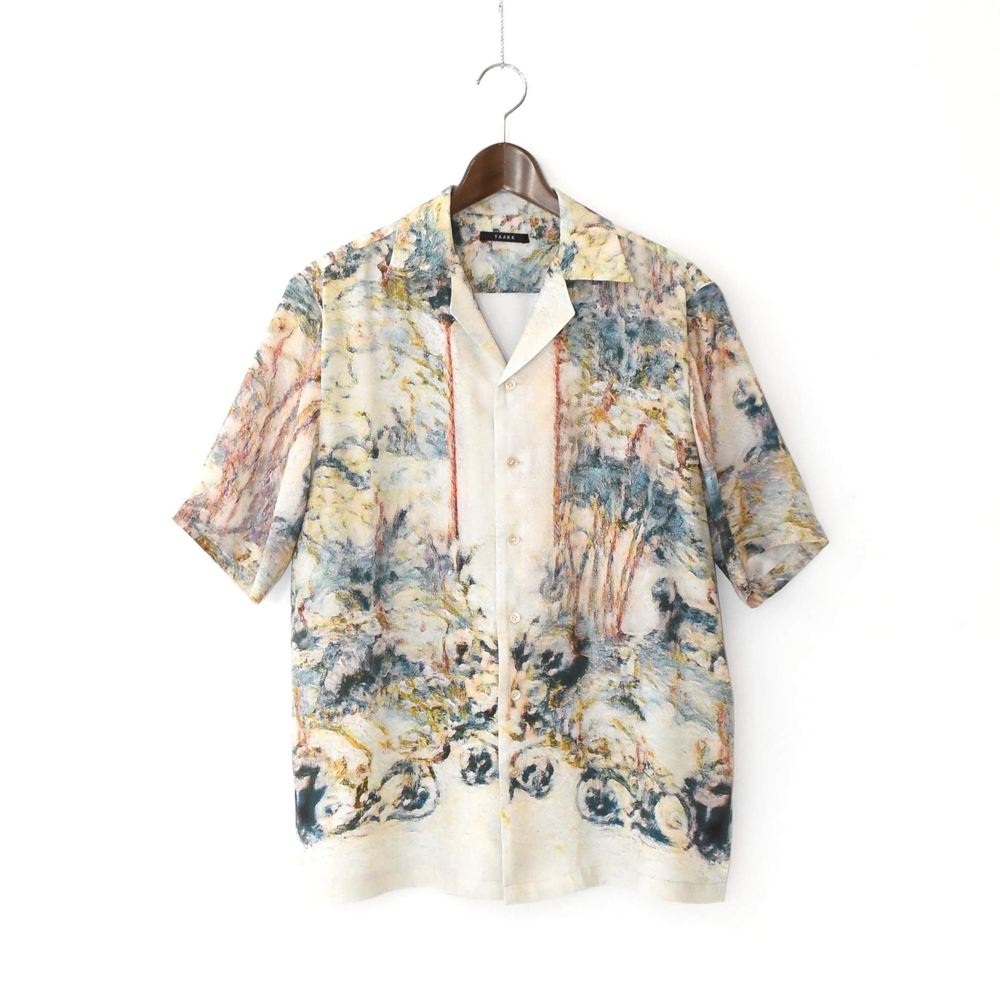 TAAKK TOILE DE JOUY SILK OPEN COLLAR SHIRTS BEIGE[TA25SS-PT035]