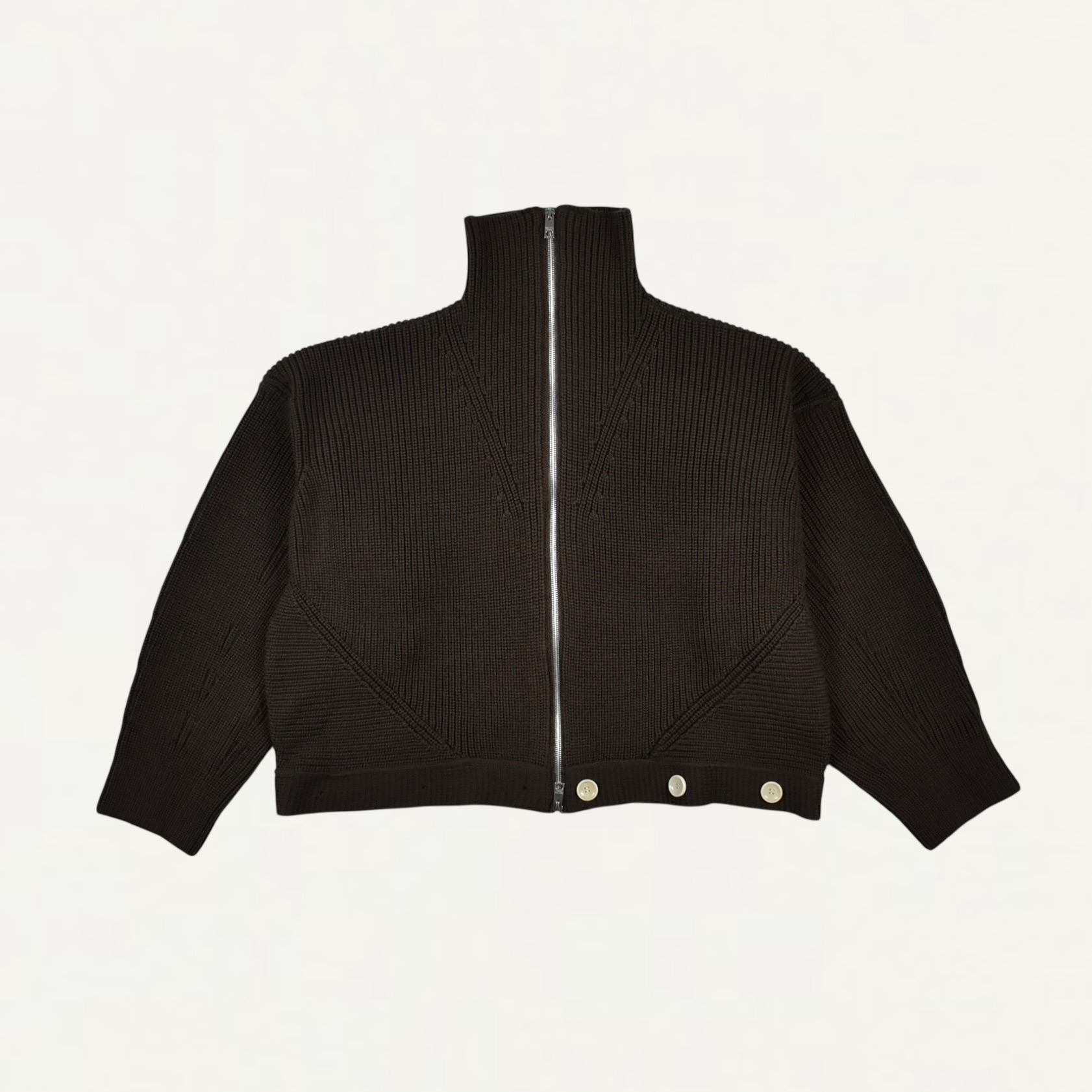 beautiful people double-end fluffed cotton cardigan brown[1626212001]