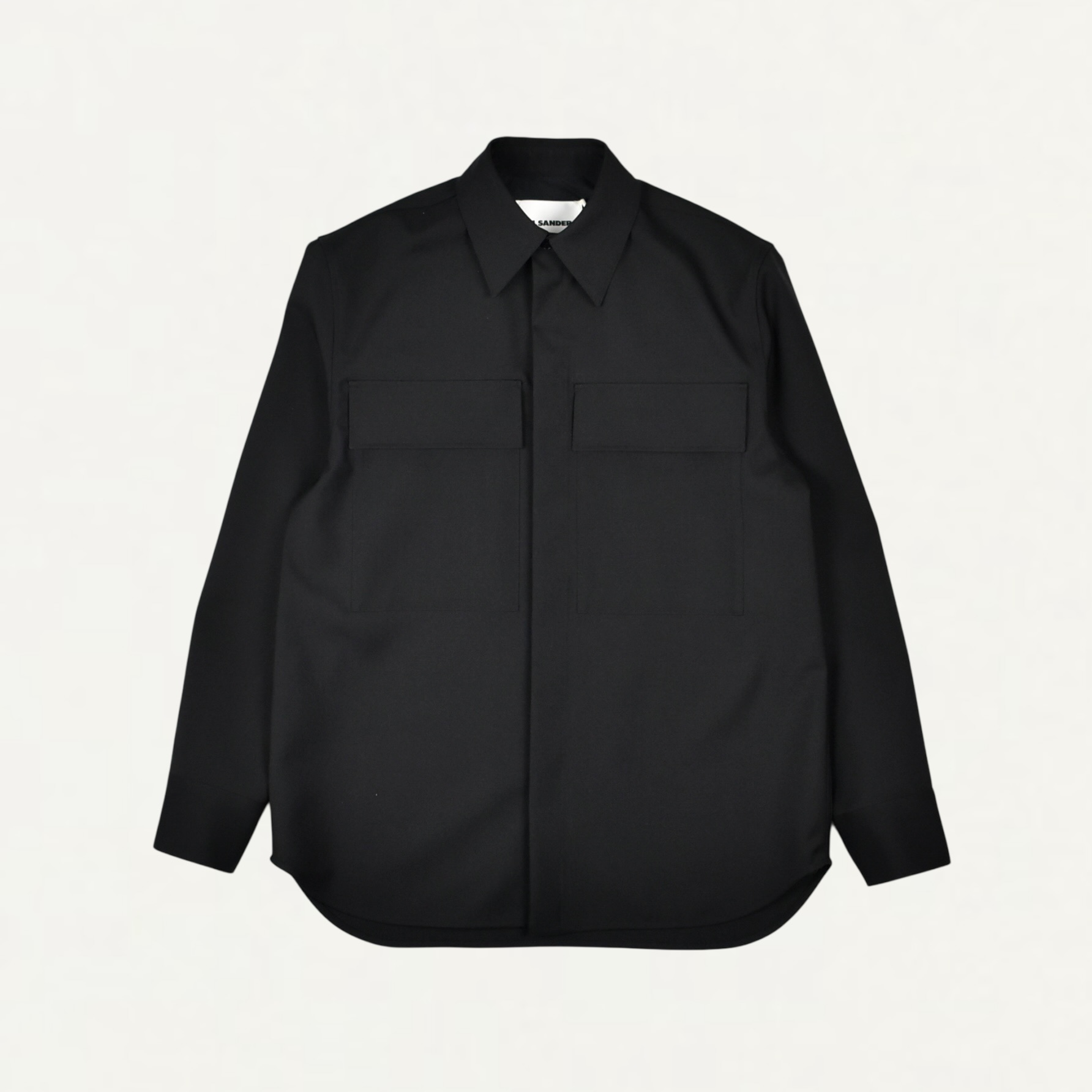 JIL SANDER FINE WOOL TAILORING GABARDINE SHIRT BLACK[J23DL0104]