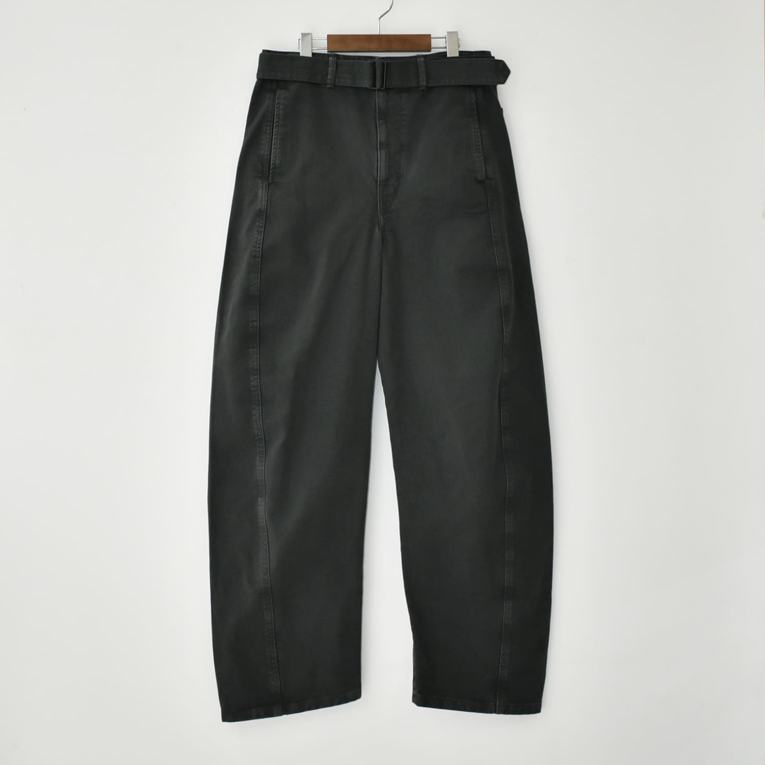 LEMAIRE TWISTED BELTED PANTS CARBON BLUE[PA326 LD1039BL714]