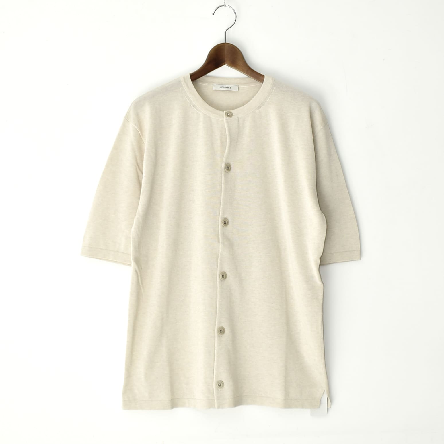 LEMAIRE SHORT SLEEVE OVERSHIRT STONE BEIGE MELANGE[TO1371 LK1041BG266]