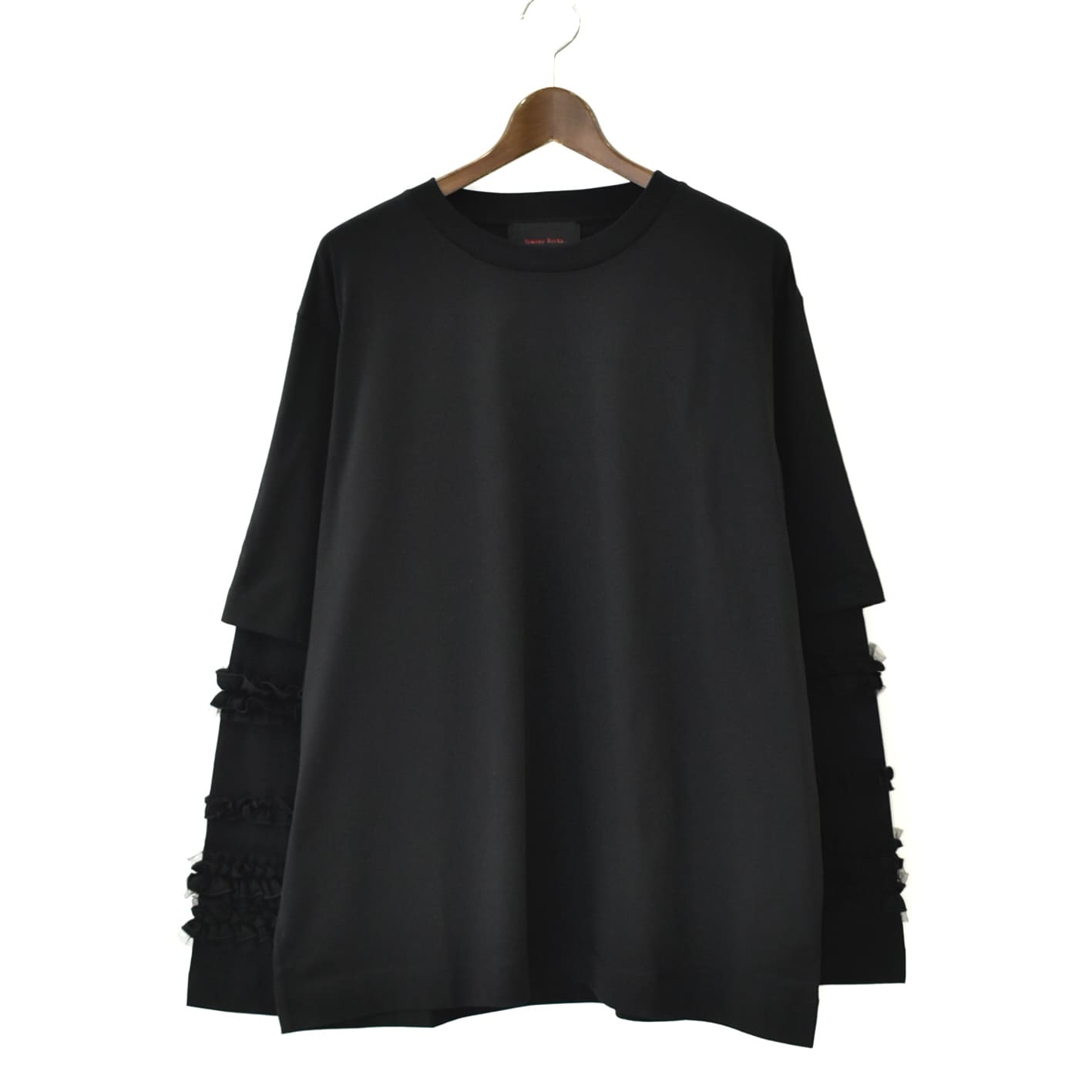 Simone Rocha Ruffle Frill T-Shirt Black[5326 0553]