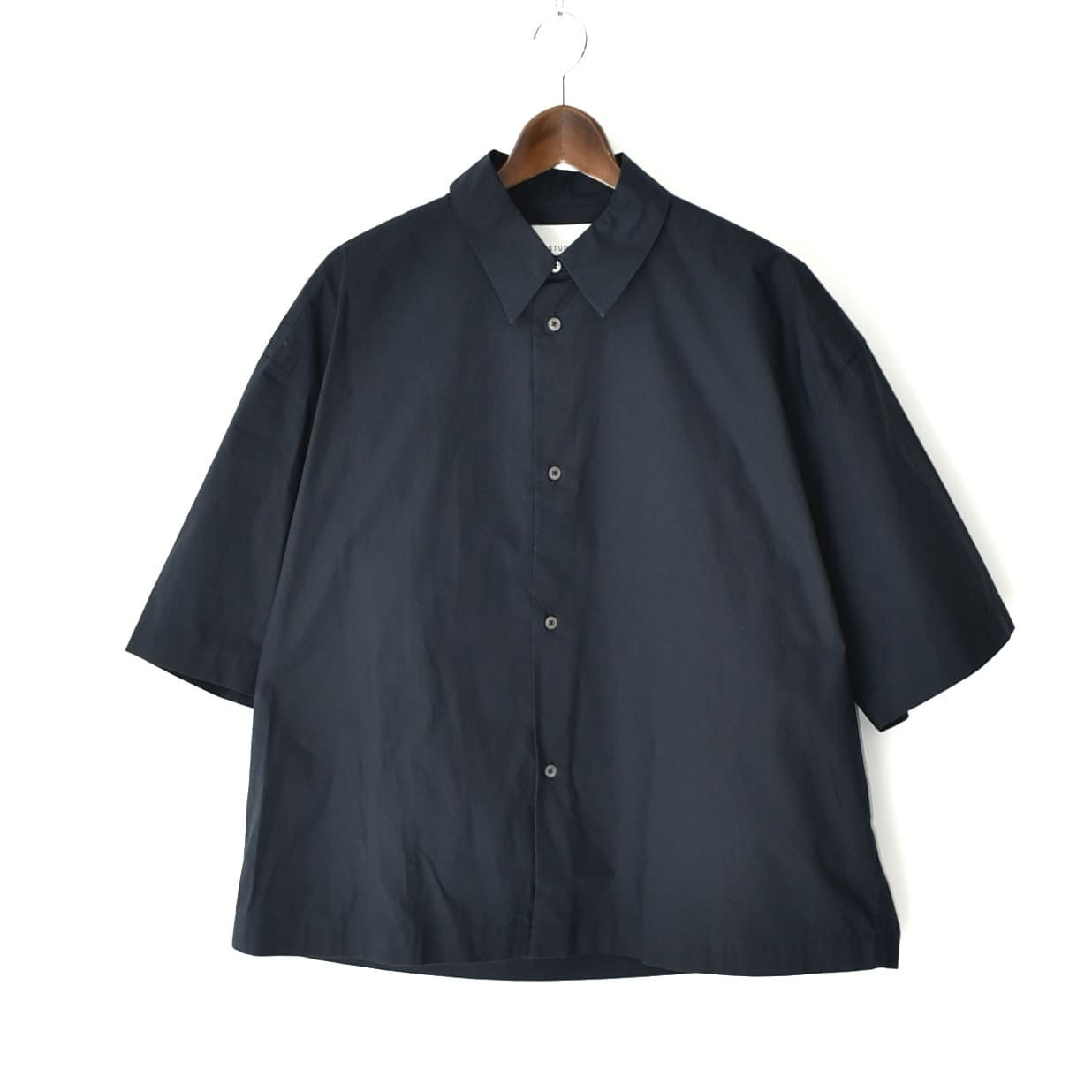STUDIO NICHOLSON SHORT SLEEVE BOXY SHIRT DARKEST NAVY[SANKO SNM-1267]