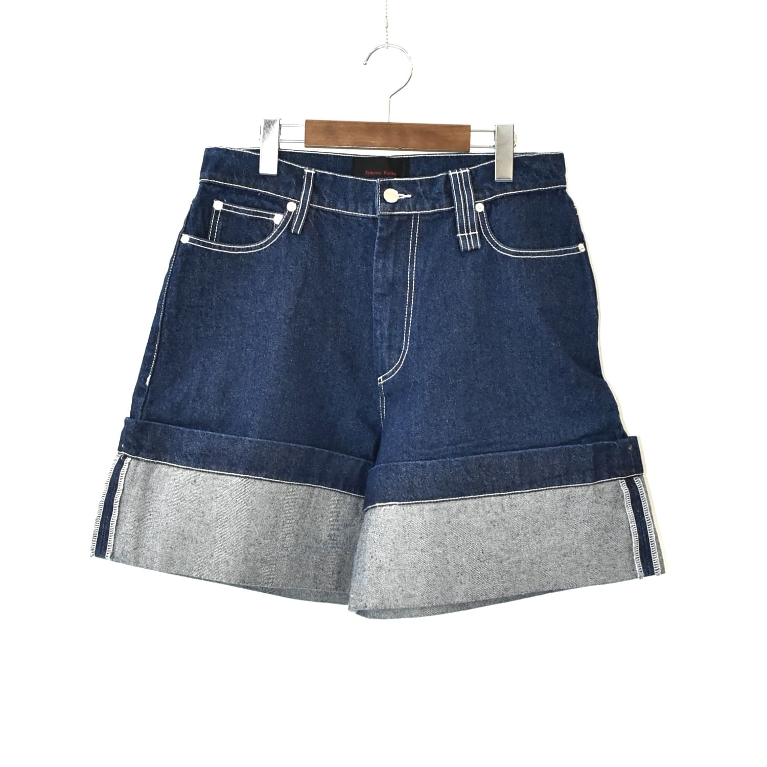 Simone Rocha WIDE LEG PUDDLE DENIM SHORTS W/EMB[4138B 1231]