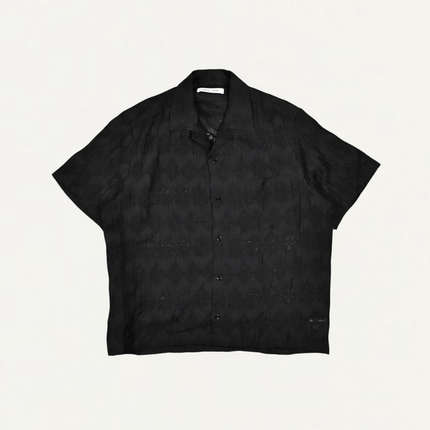 CMMN SWDN Ture Camp Collar Shirt Black [M18W682]