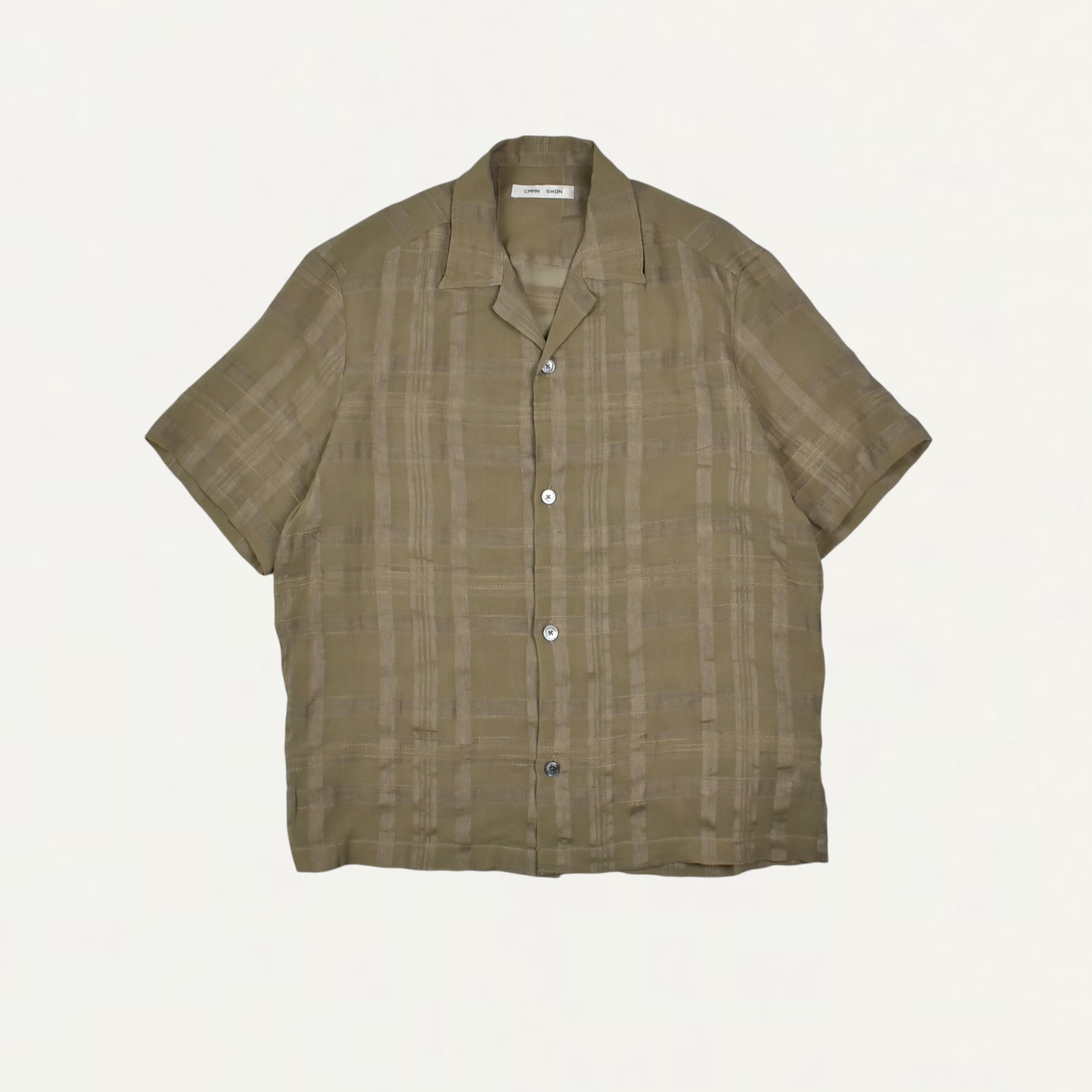 CMMN SWDN Ted Shirt Stone Check[M25W699]