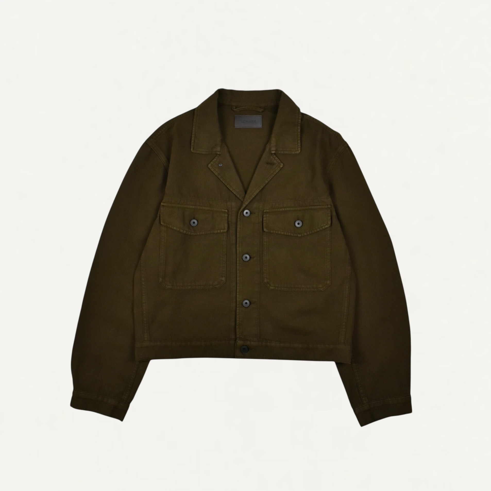 LEMAIRE TRUCKER JACKET IN DYED BROKEN TWILL CACAO[OW1188 LD1067]