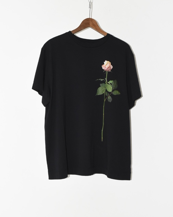 Simone Rocha Rose Print T-Shirt BLACK[5195P4-M0569]