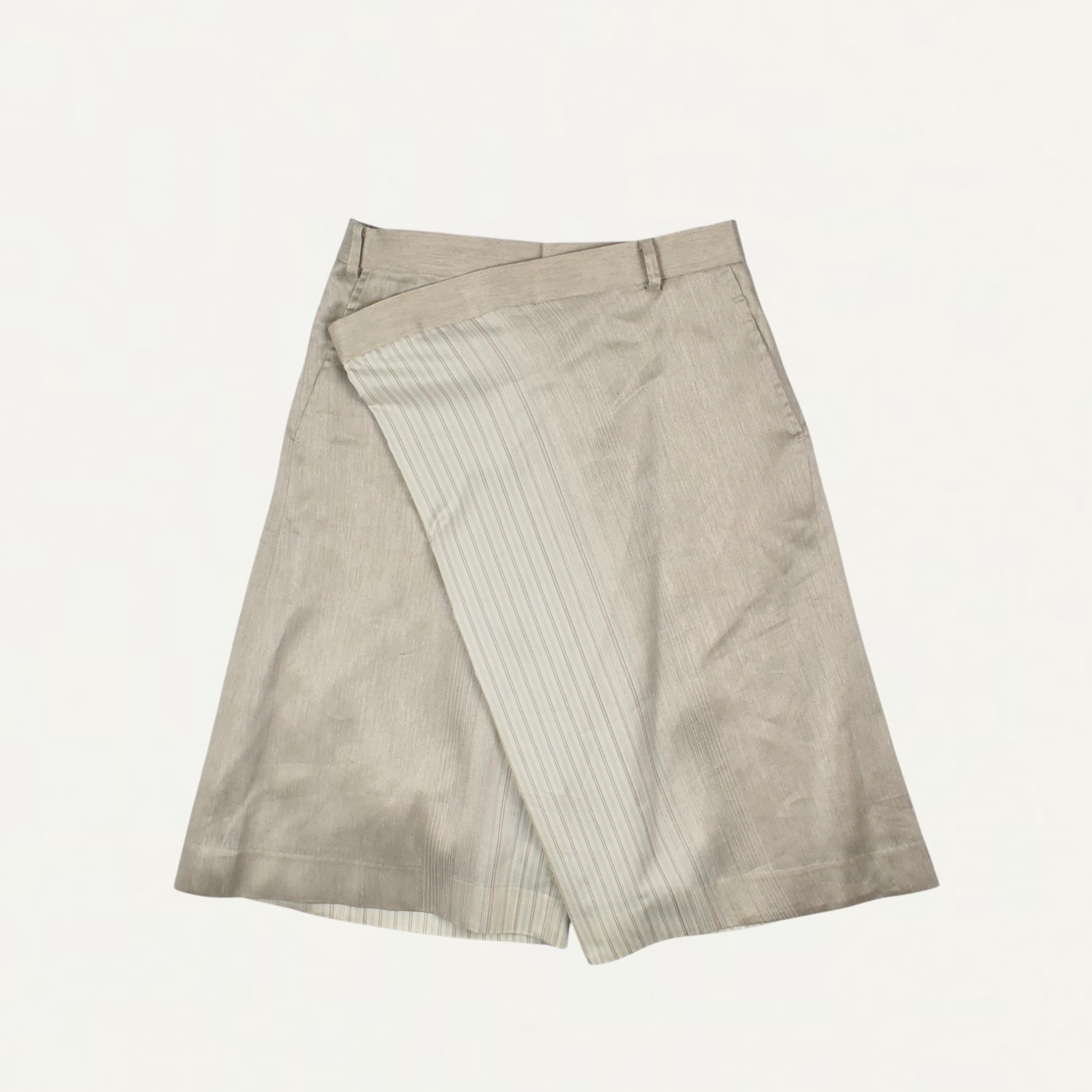TAAKK GRADIENT STRUCTURE Short Wrap Pants Beige[TA26SS-PT059]