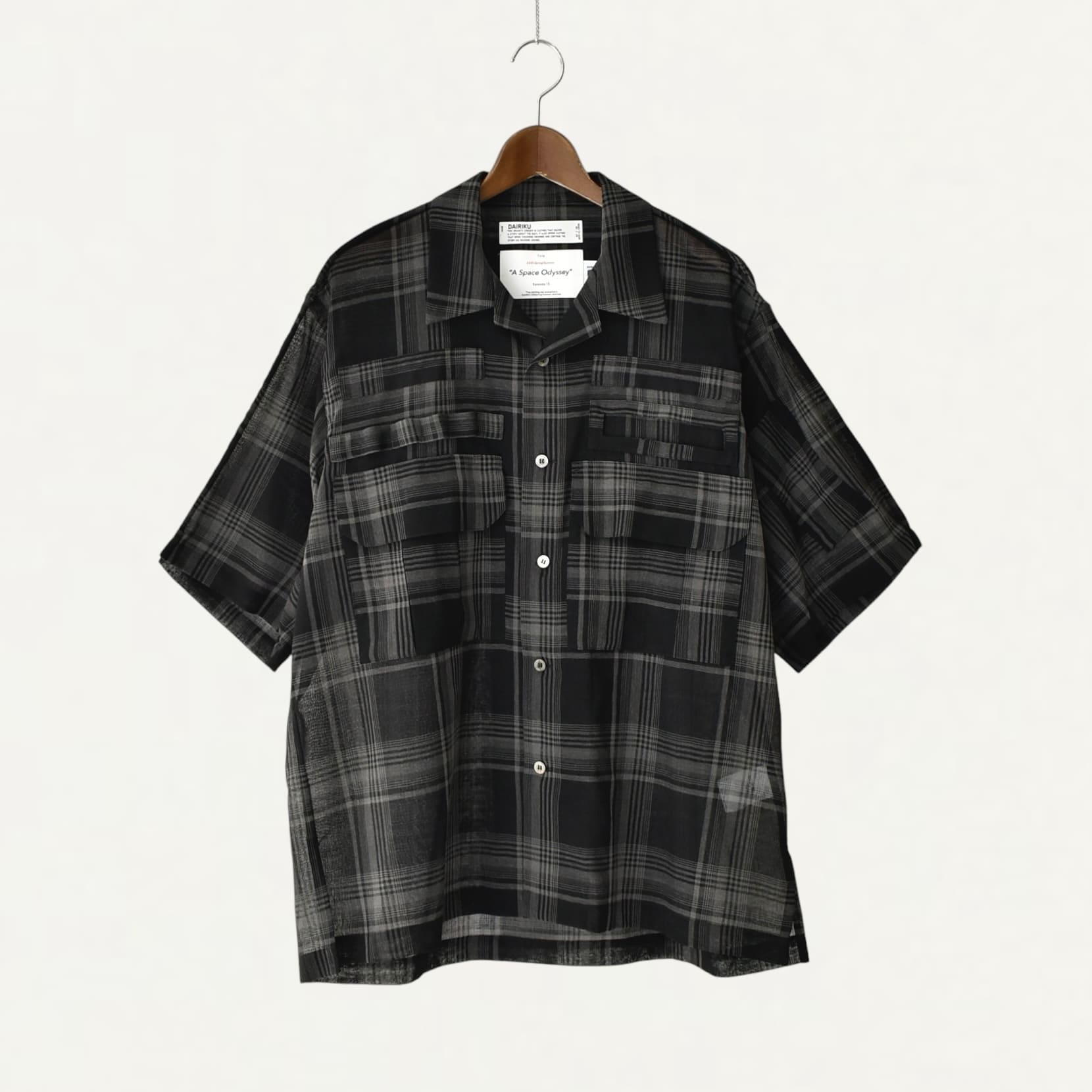 DAIRIKU "Astronaut" Check H-S Shirt Black&Grey[25SS SHT5]