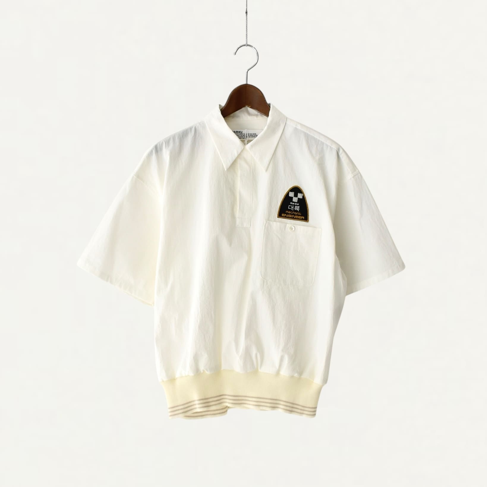 DAIRIKU Embroidary H-S Rib Shirt White[25SS SHT11]