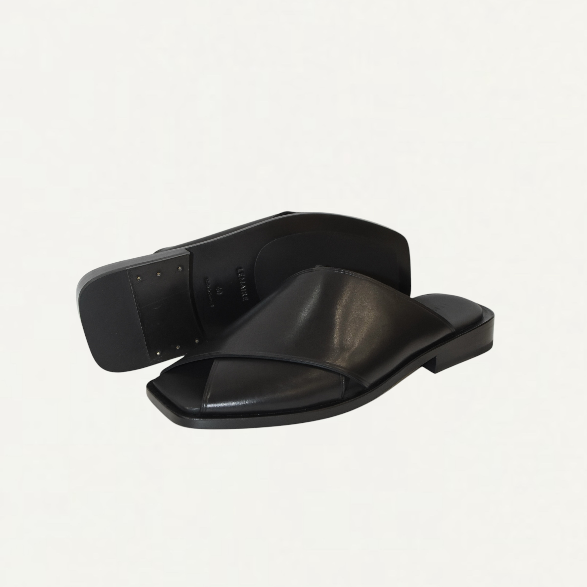 LEMAIRE CROSS FLAT SANDALS BLACK[FO0163 LL0122BK999]