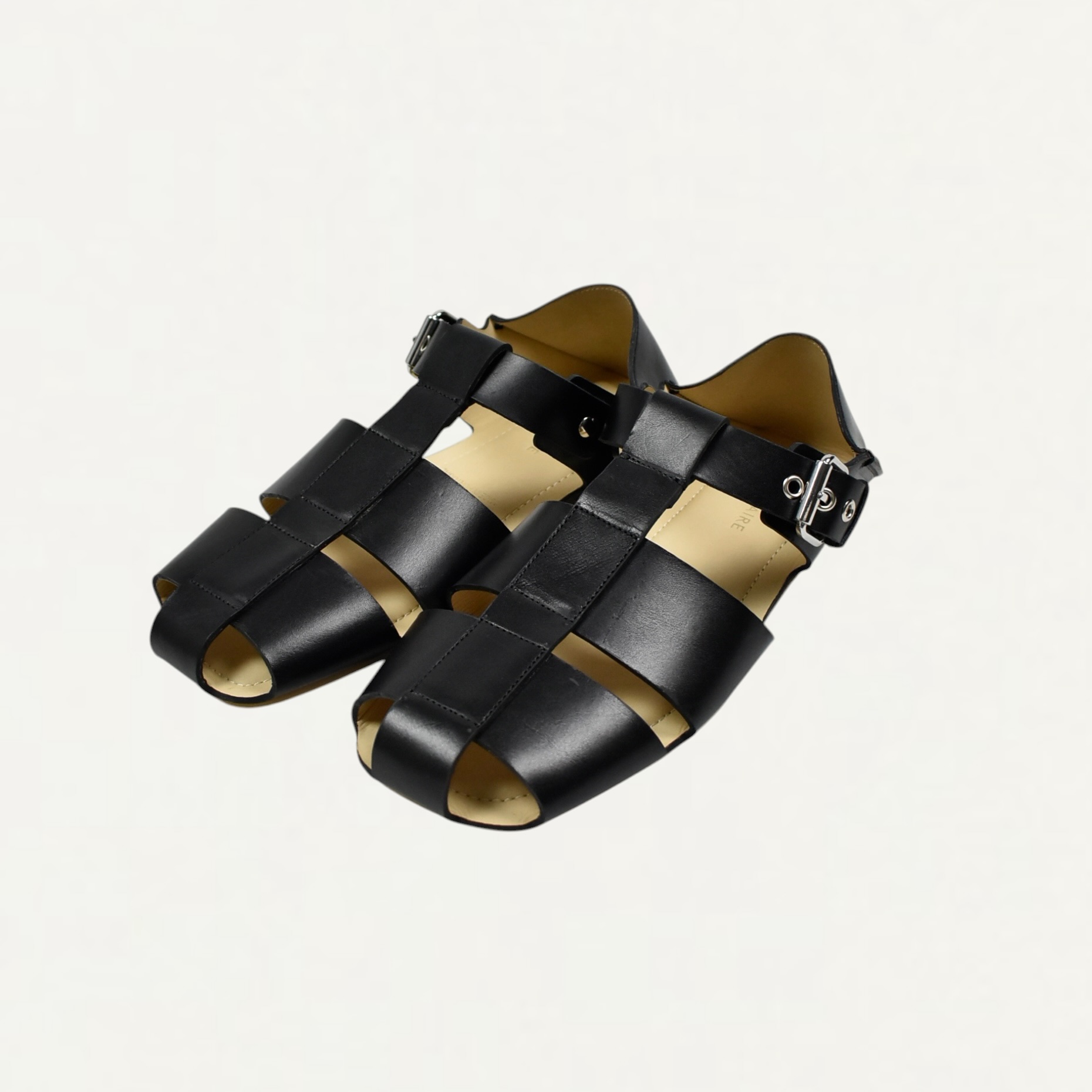 LEMAIRE FISHERMAN SLIP-ON SANDALS IN LEATHER Black[FO0271 LL0217]