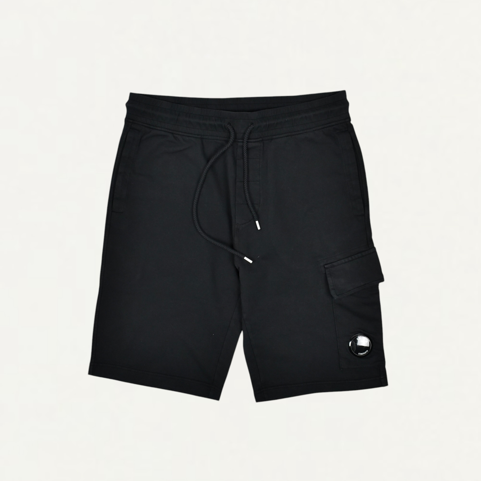 C.P. Company Light Fleece Cargo Lens Short Pants Black[RCCMSB704A]