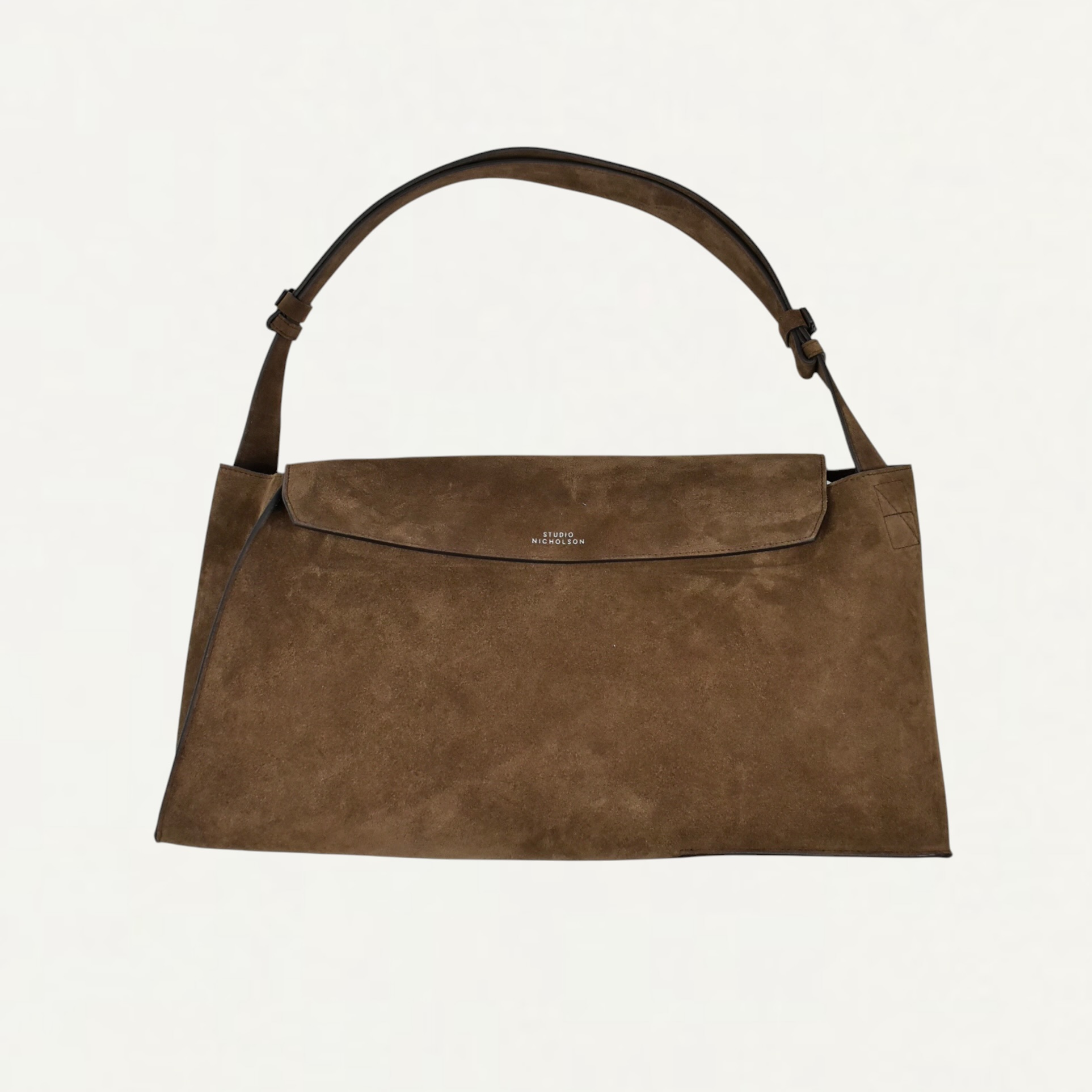 STUDIO NICHOLSON SHIBORU SUEDE BAG IN COCOA[SHIBORU SN-742]