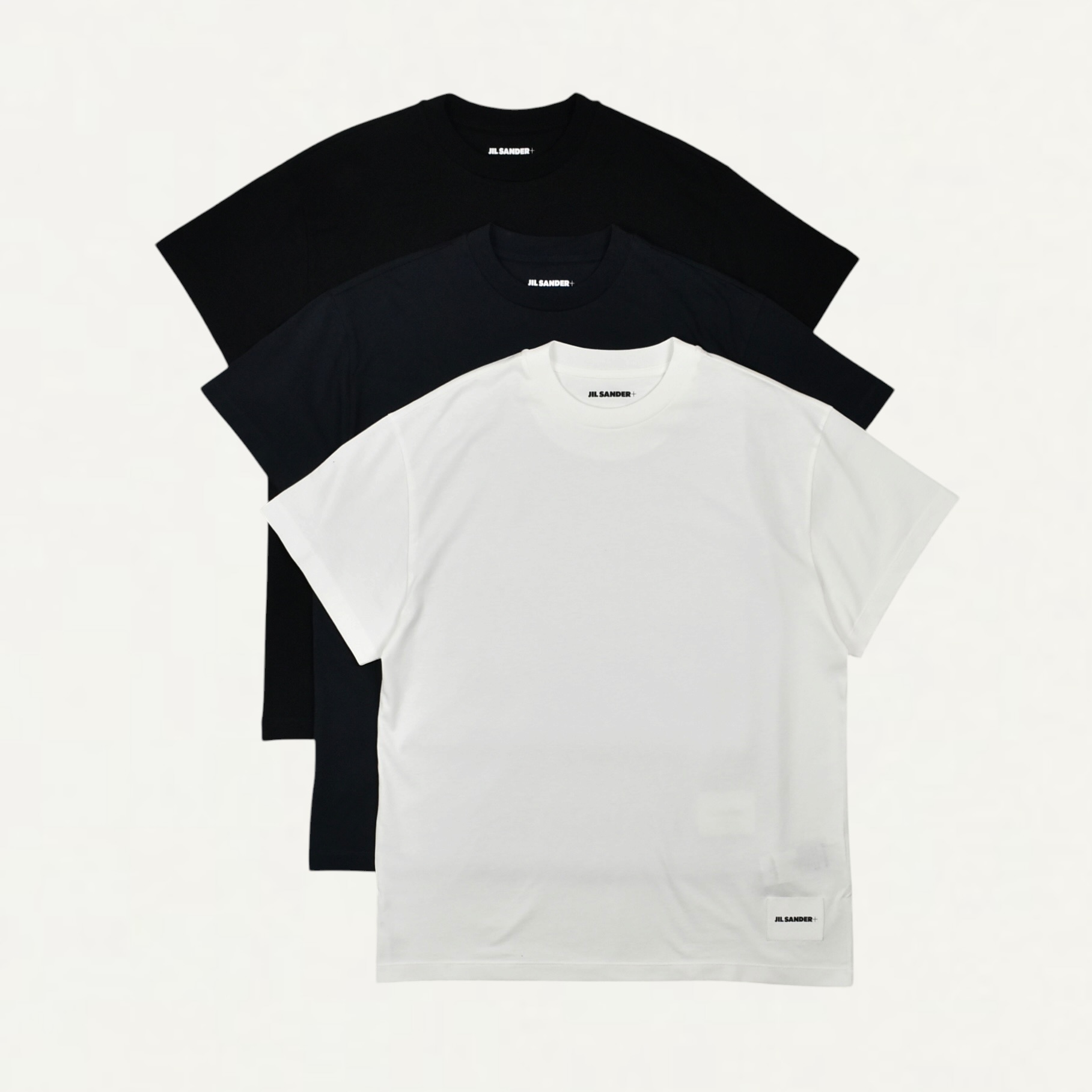 JIL SANDER 3-Pack Short-Sleeved T-Shirt Set White/Black/Navy[J47GC0001]