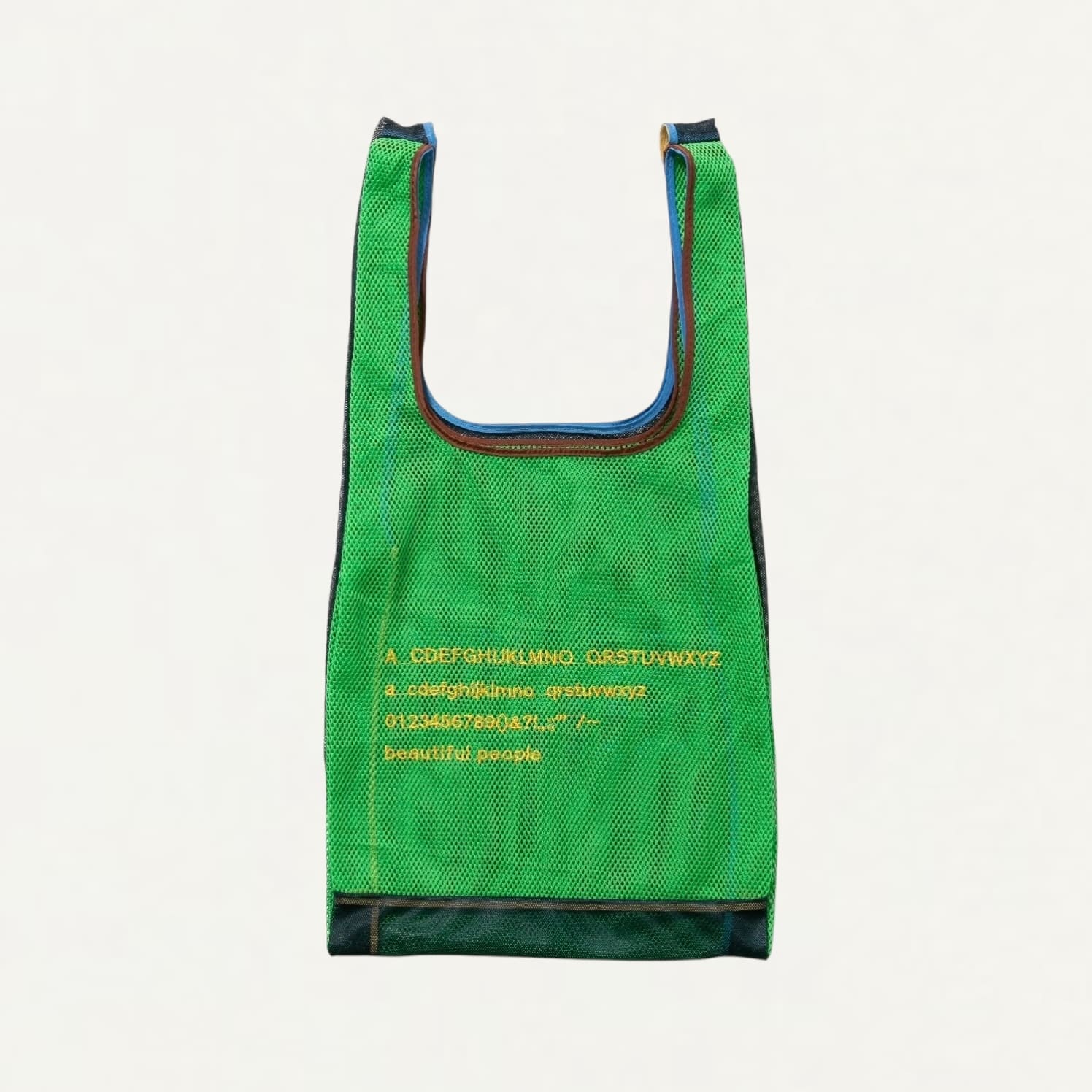 beautiful people alphabet embroidery marche flip bag green[1515612012]