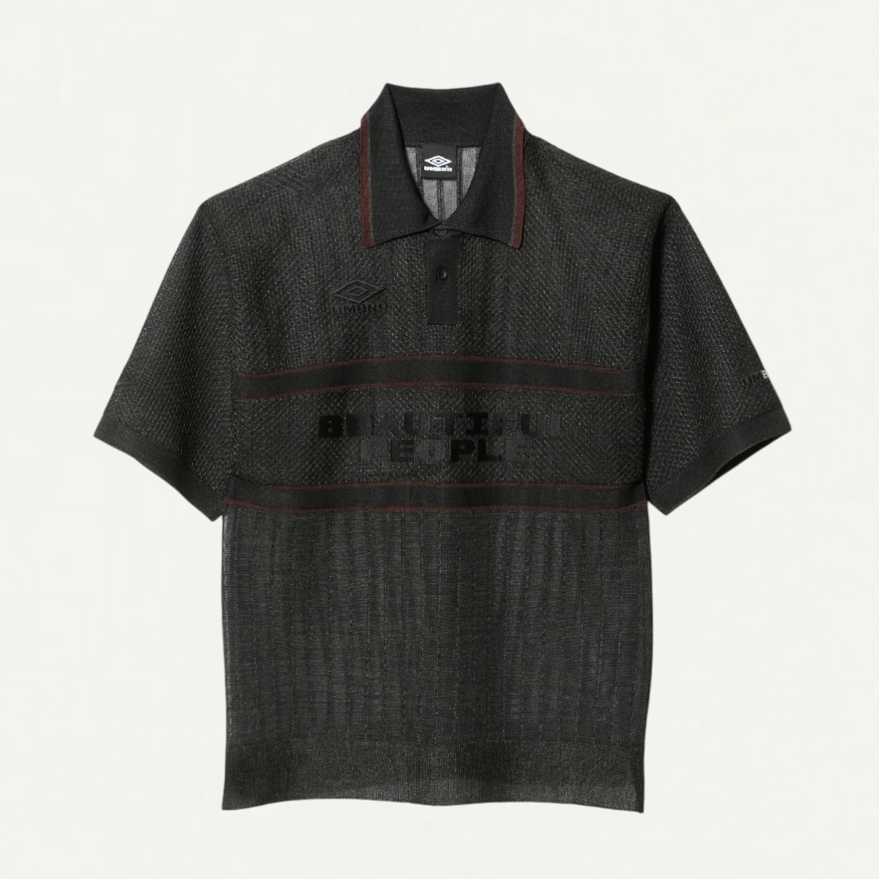 beautiful people UMBRO knitted game shirt pullover black[1515210046]