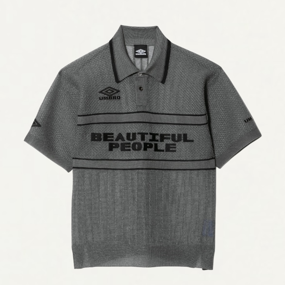 beautiful people UMBRO knitted game shirt pullover gray[1515210046]