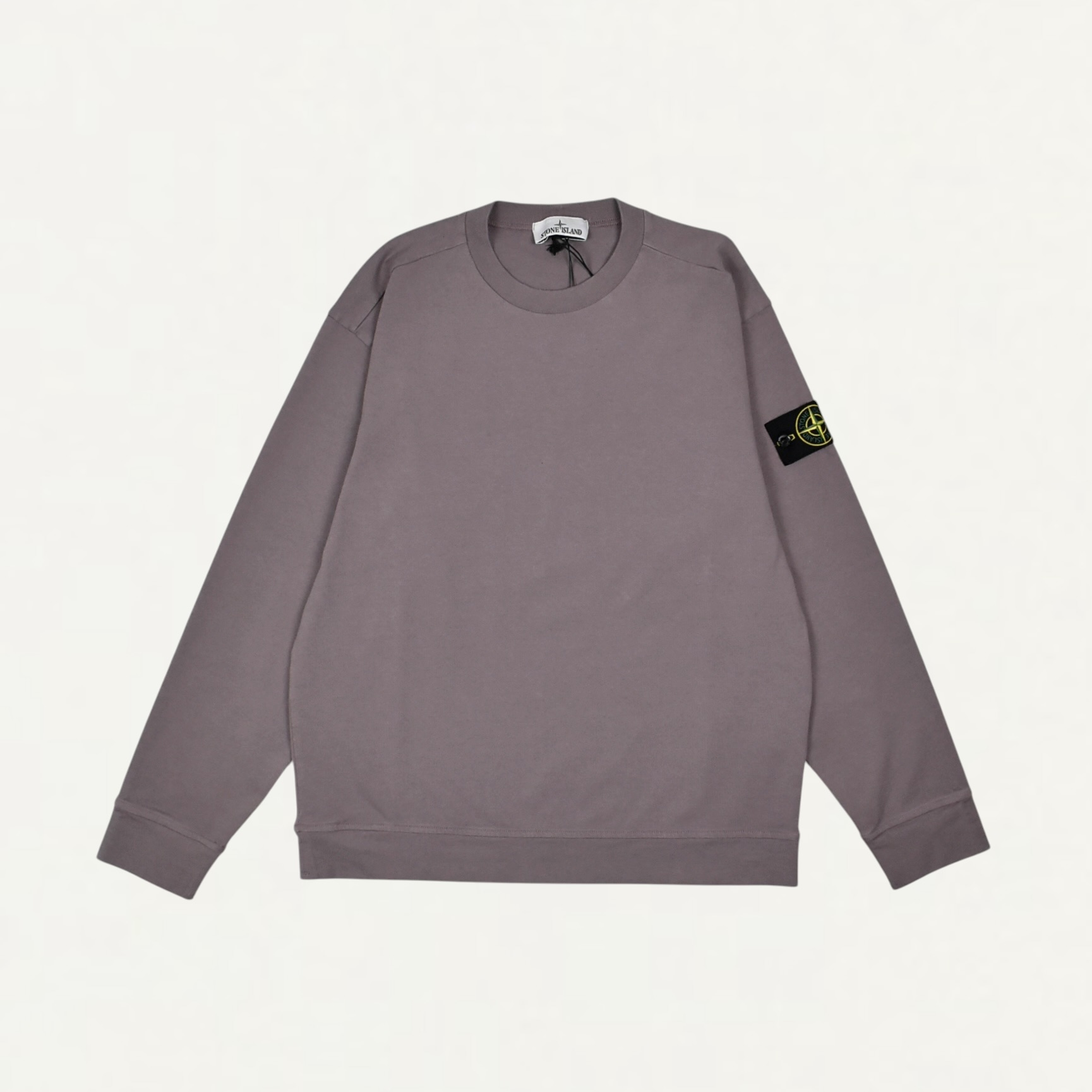 STONE ISLAND 6100057 HEAVY ORGANIC COTTON JERSEY Regular-fit crewneck sweatshirt Purple Grey[L1S156100057S0B50V008F]