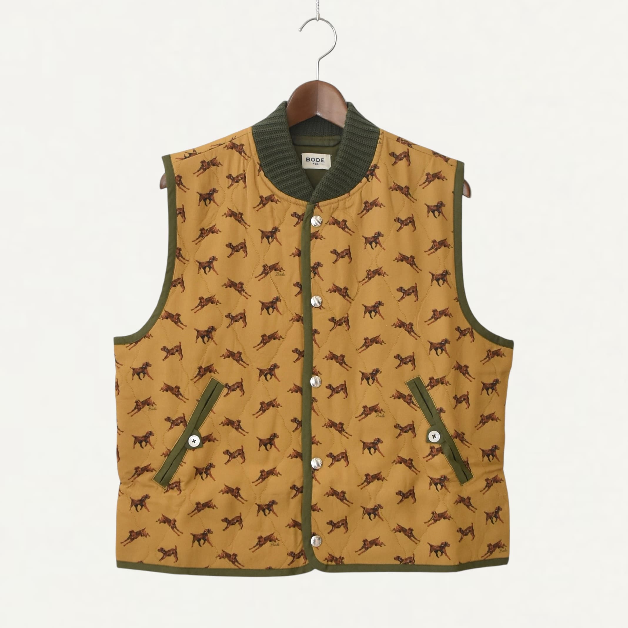 BODE CRITTENDON QUILTED VEST BROWN GREEN[MRS25JA025]