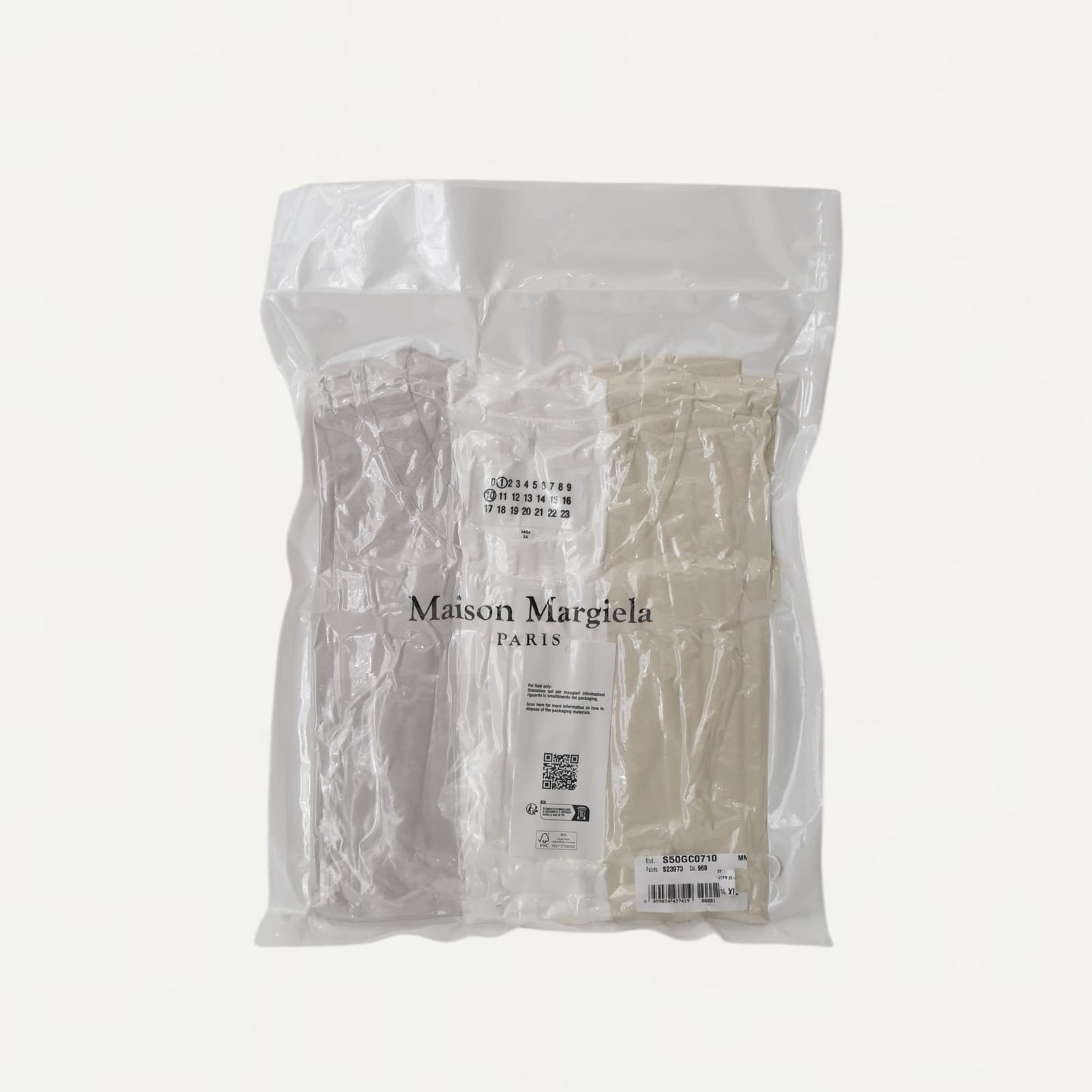 Maison Margiela 3-pack organic jersey T-shirts Cream[S50GC0710]